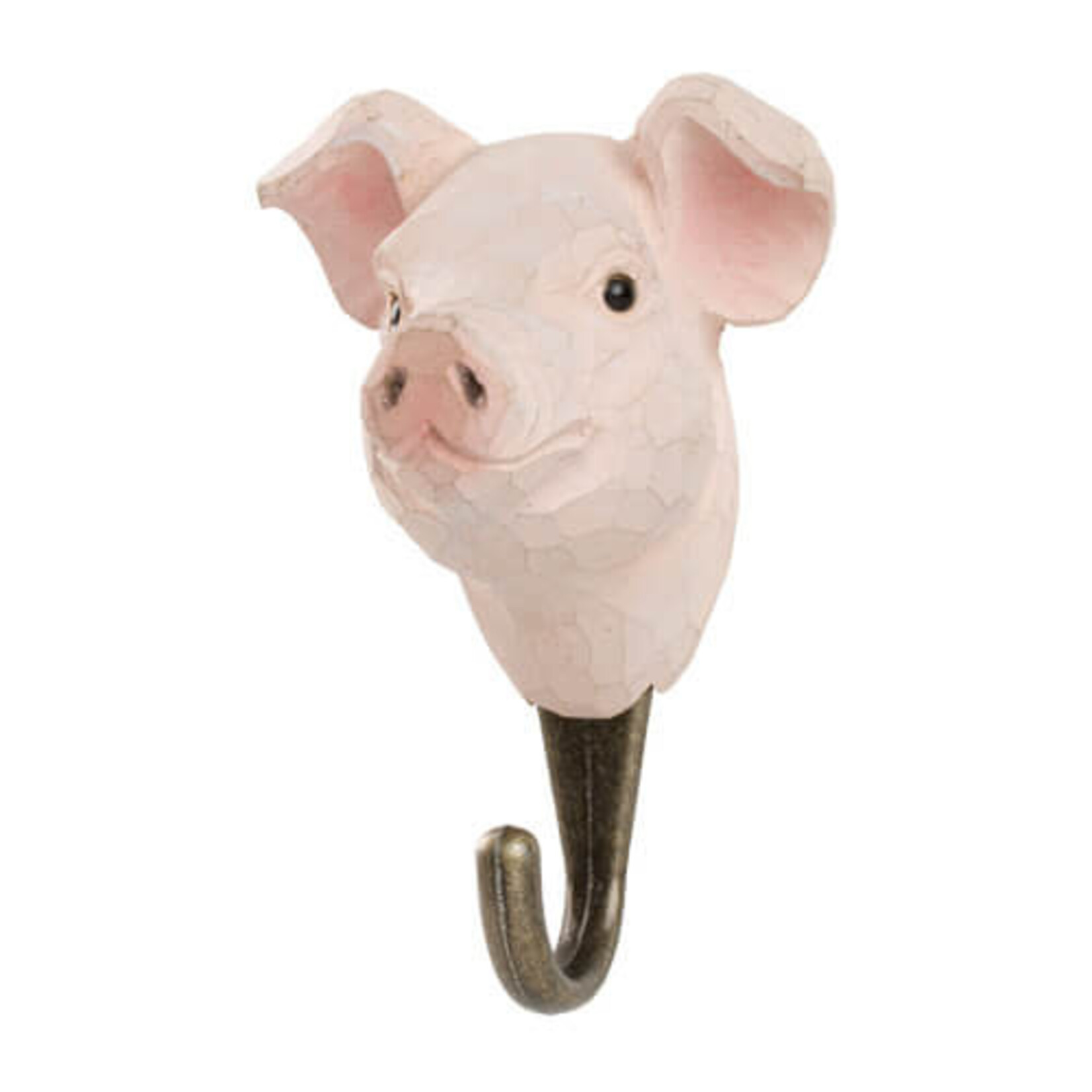 Wildlife Garden Wooden Hook Pig