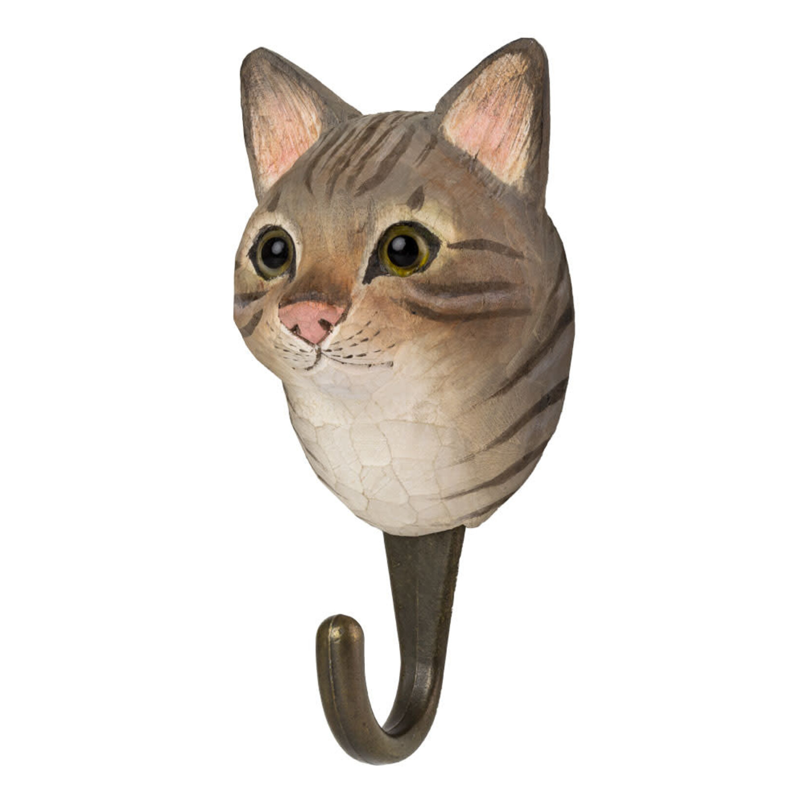 Wildlife Garden Wooden Hook Tabby Cat