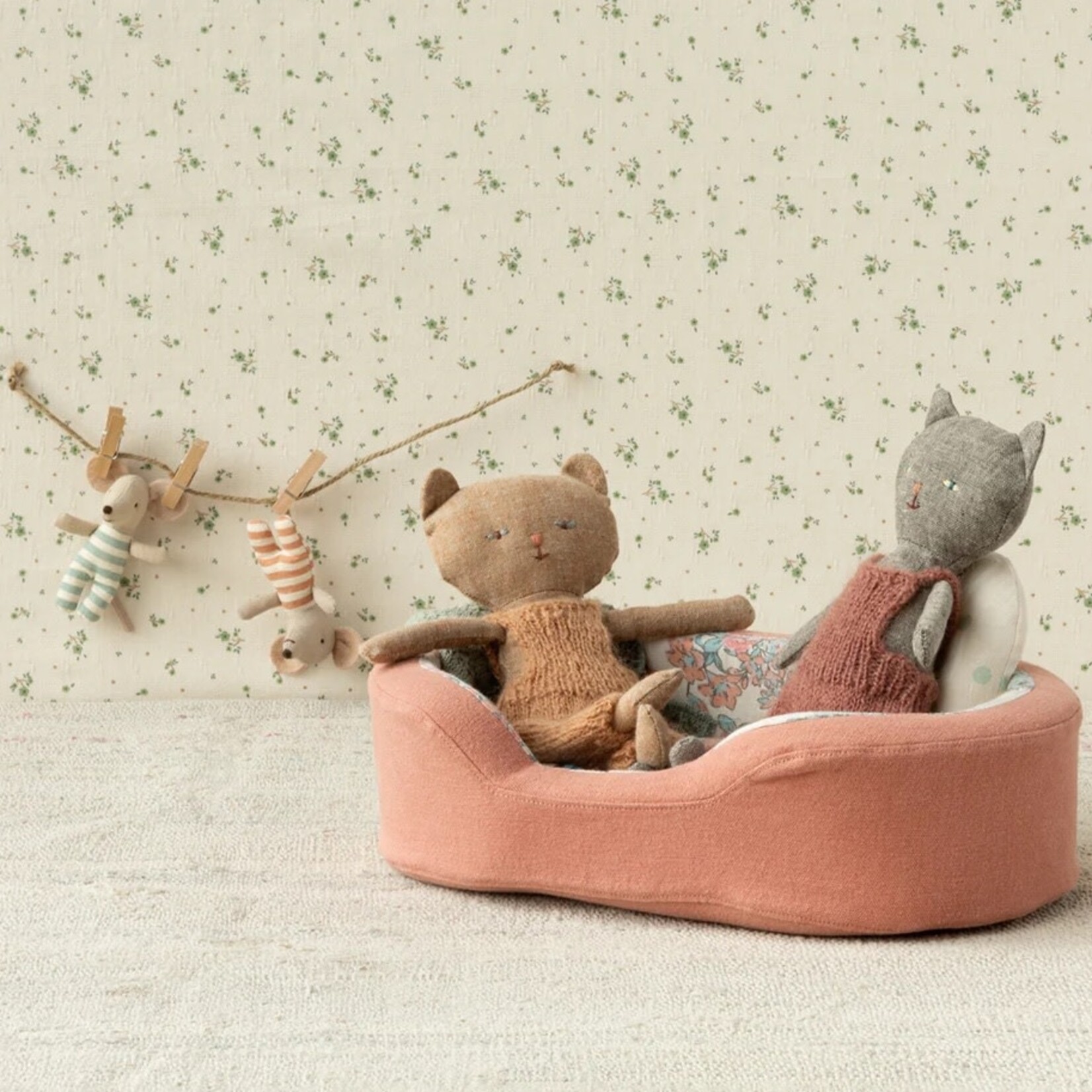 Maileg Maileg Cosy basket Small - Coral Bed