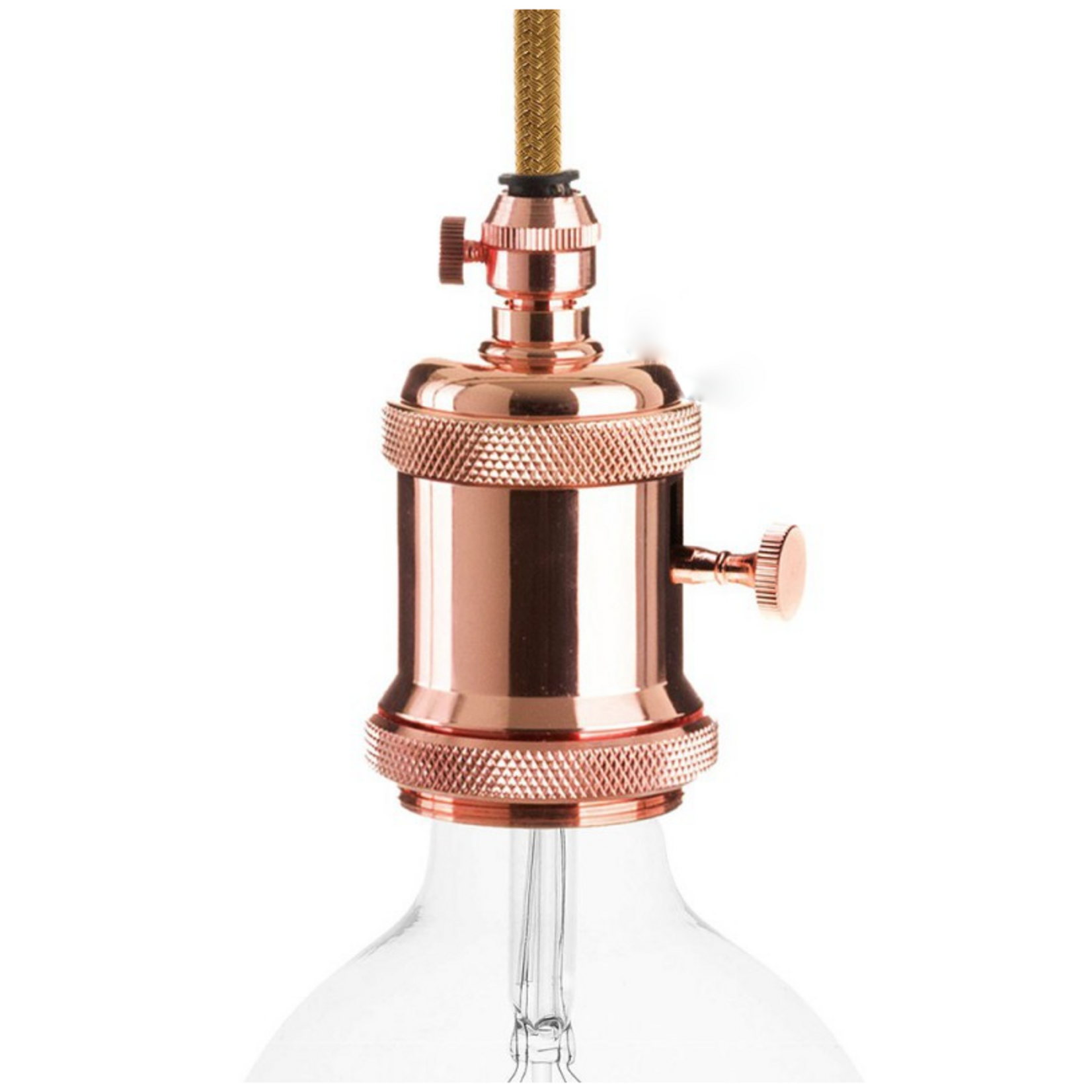 CCIT Copper Lampholder with dial switch and cable Grip E27