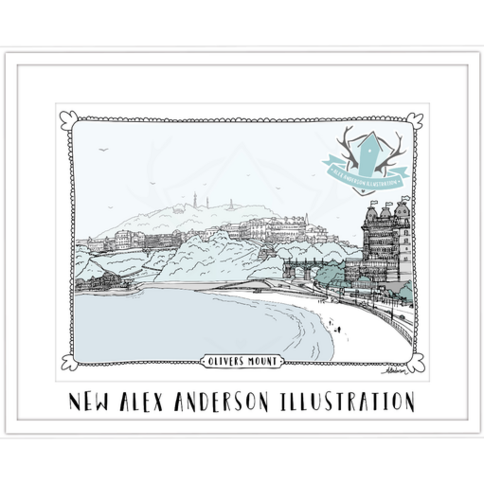 Homebird Art Alex Anderson Duck Egg OLIVERS MOUNT Illustration
