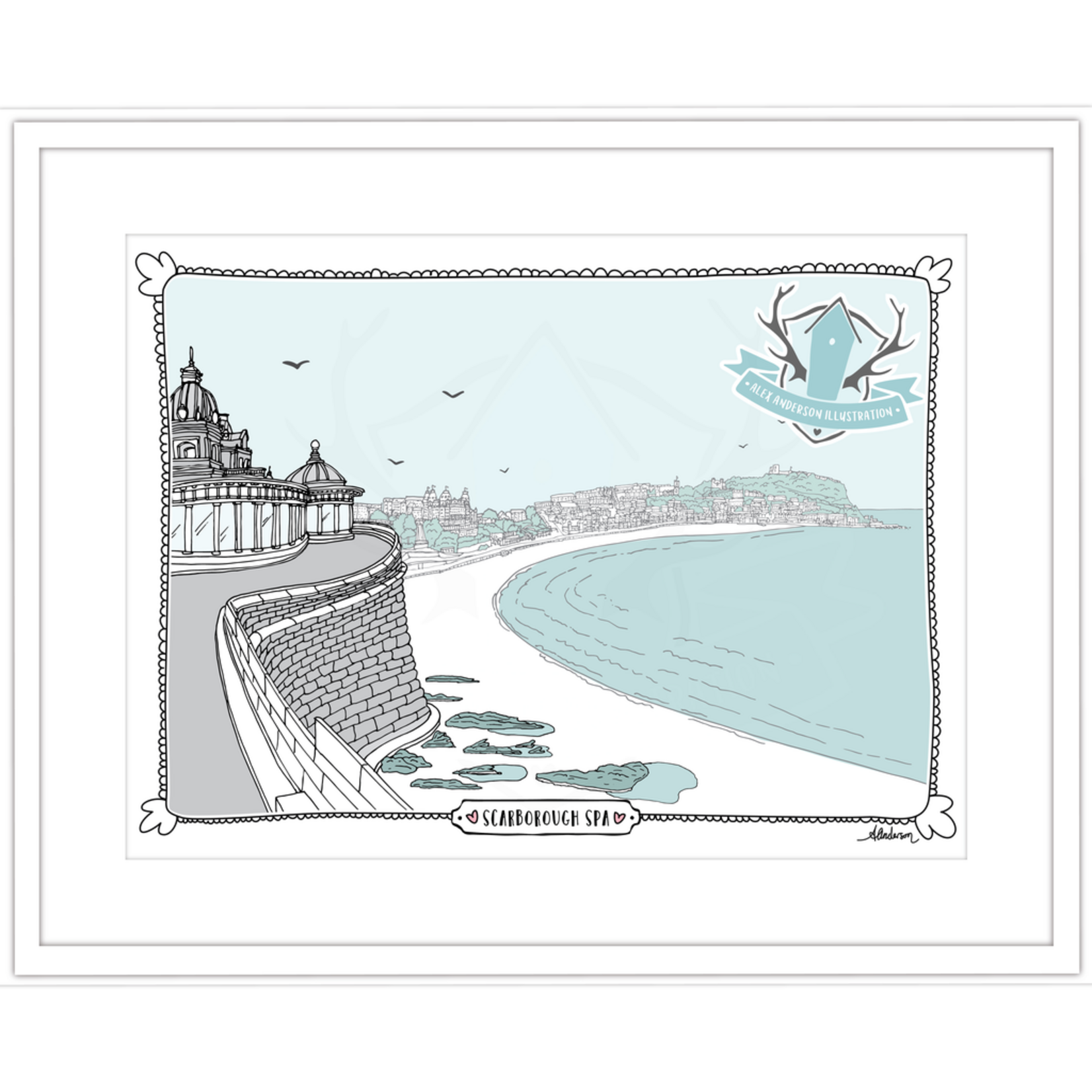 Homebird Art Alex Anderson Duck Egg SPA SUN COURT Illustration