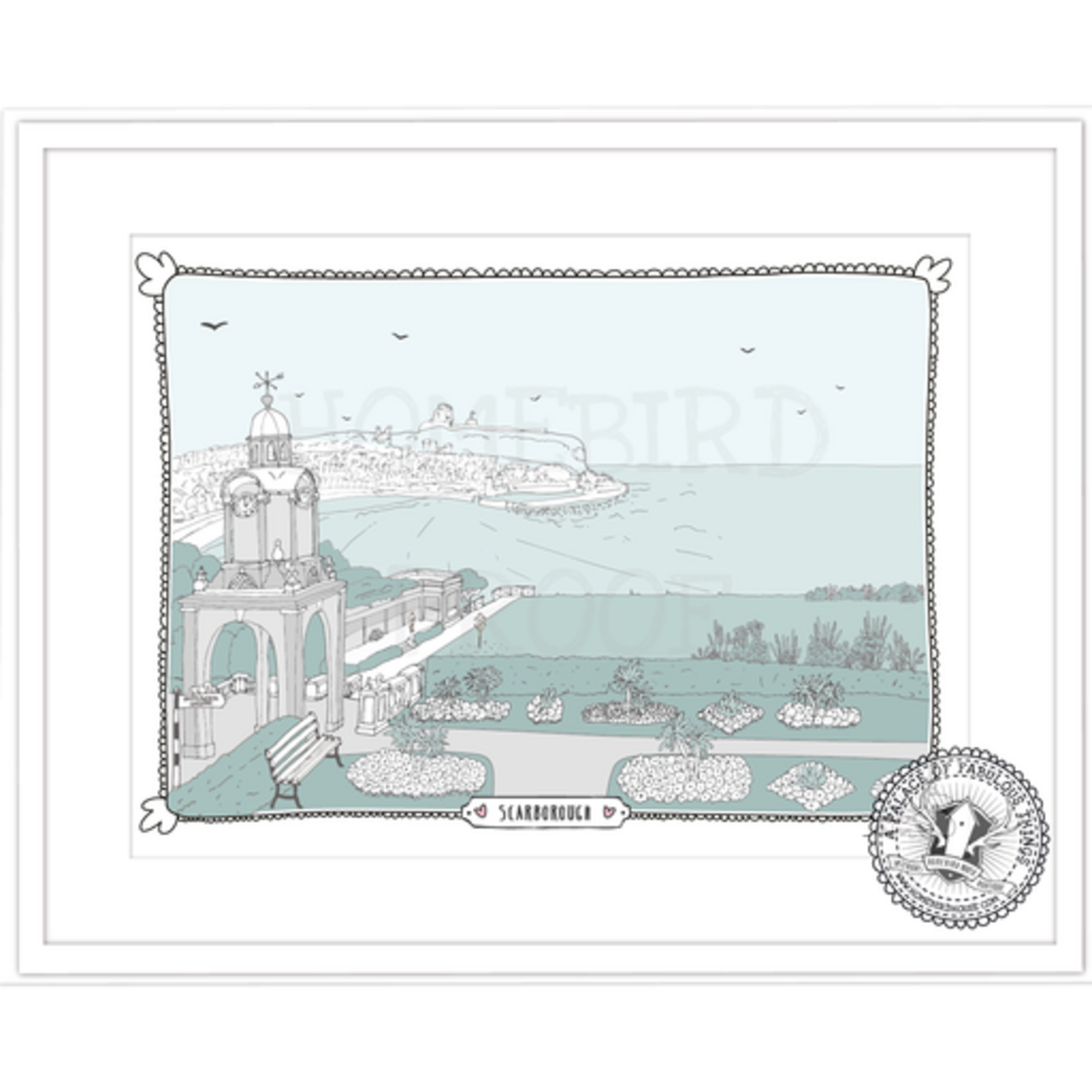 Homebird Art Alex Anderson Duck Egg CLOCK TOWER Illustration