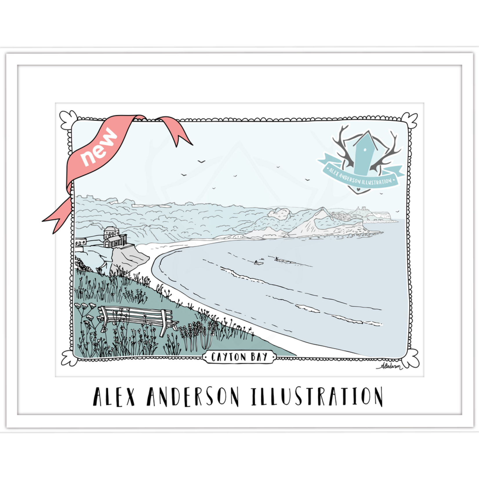 Homebird Art Alex Anderson Duck Egg CAYTON BAY Illustration