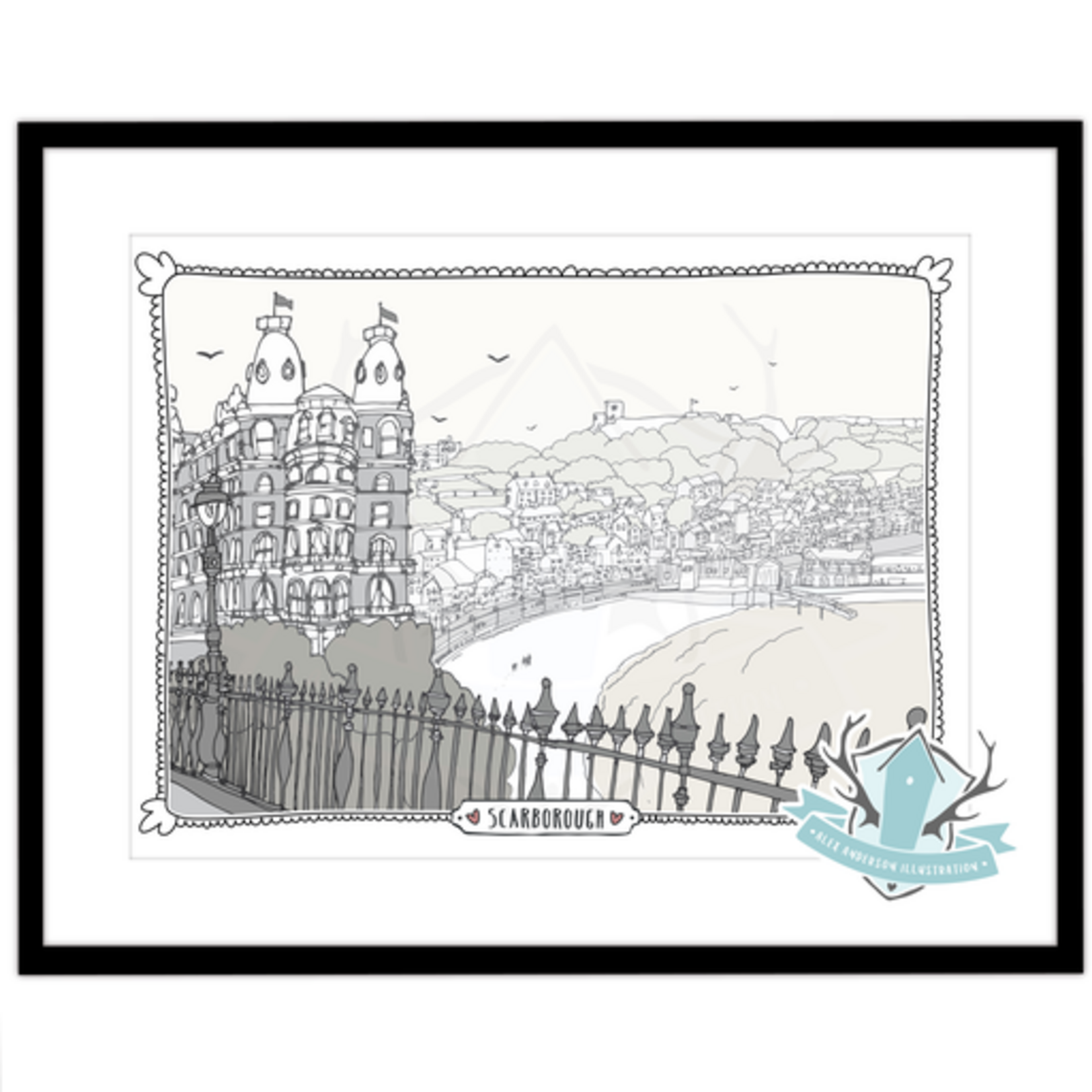 Homebird Art Alex Anderson BEIGE Castle Grand Illustration