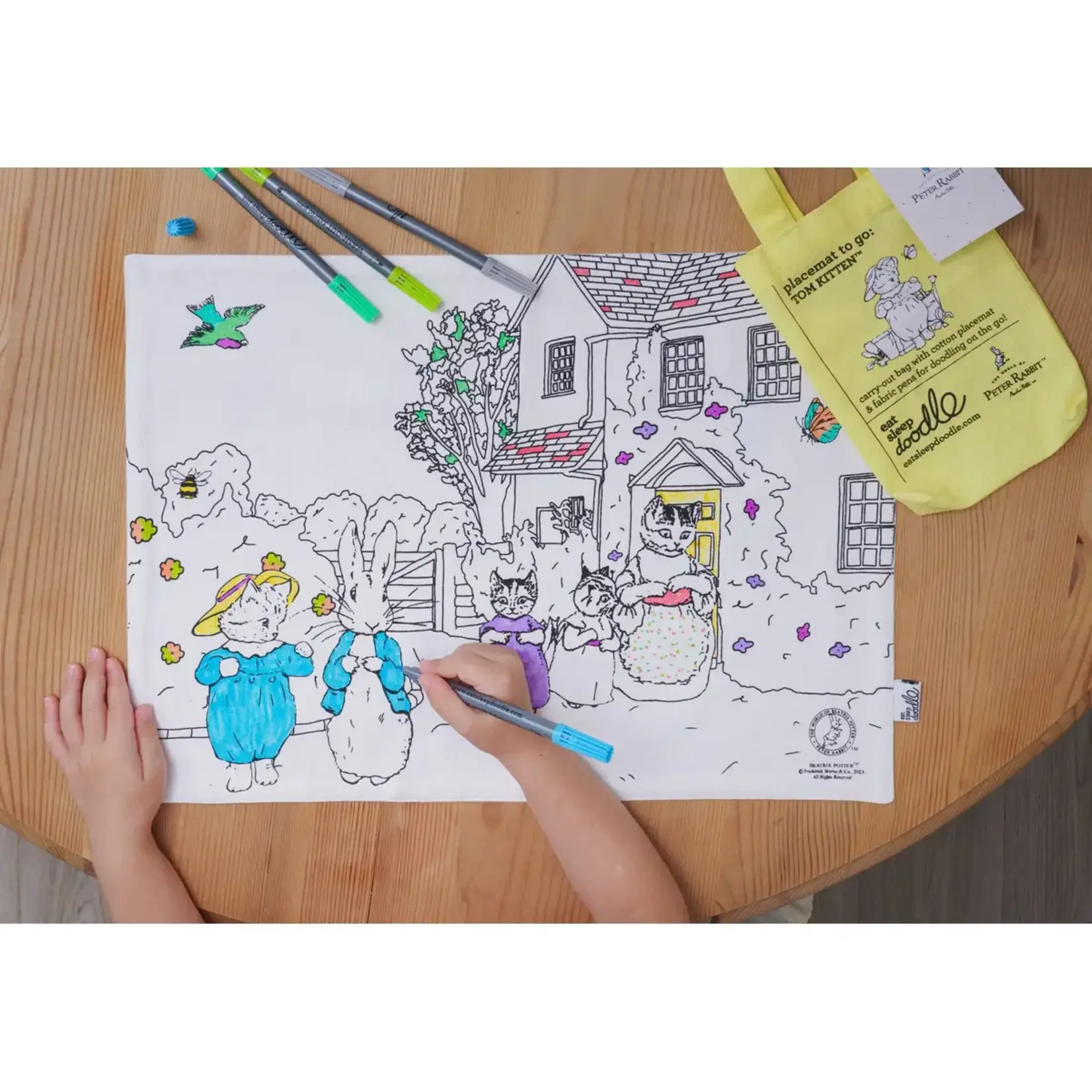 Eat Sleep Doodle Tom Kitten placemat to go - colour in & learn