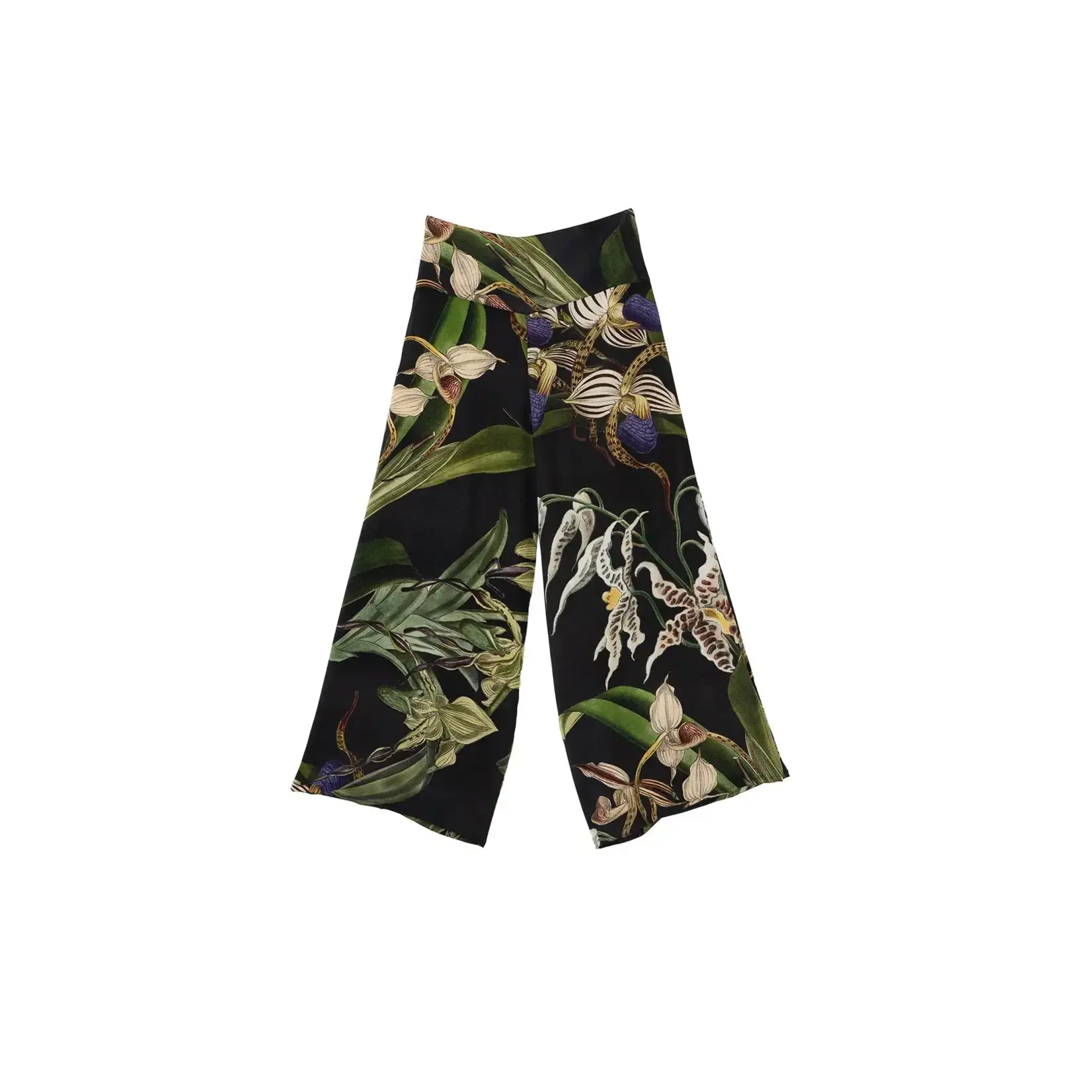ONE HUNDRED STARS Orchid Black Crepe Palazzo Pants