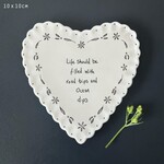 East of India Life filled with ocean dips Heart scallop coaster