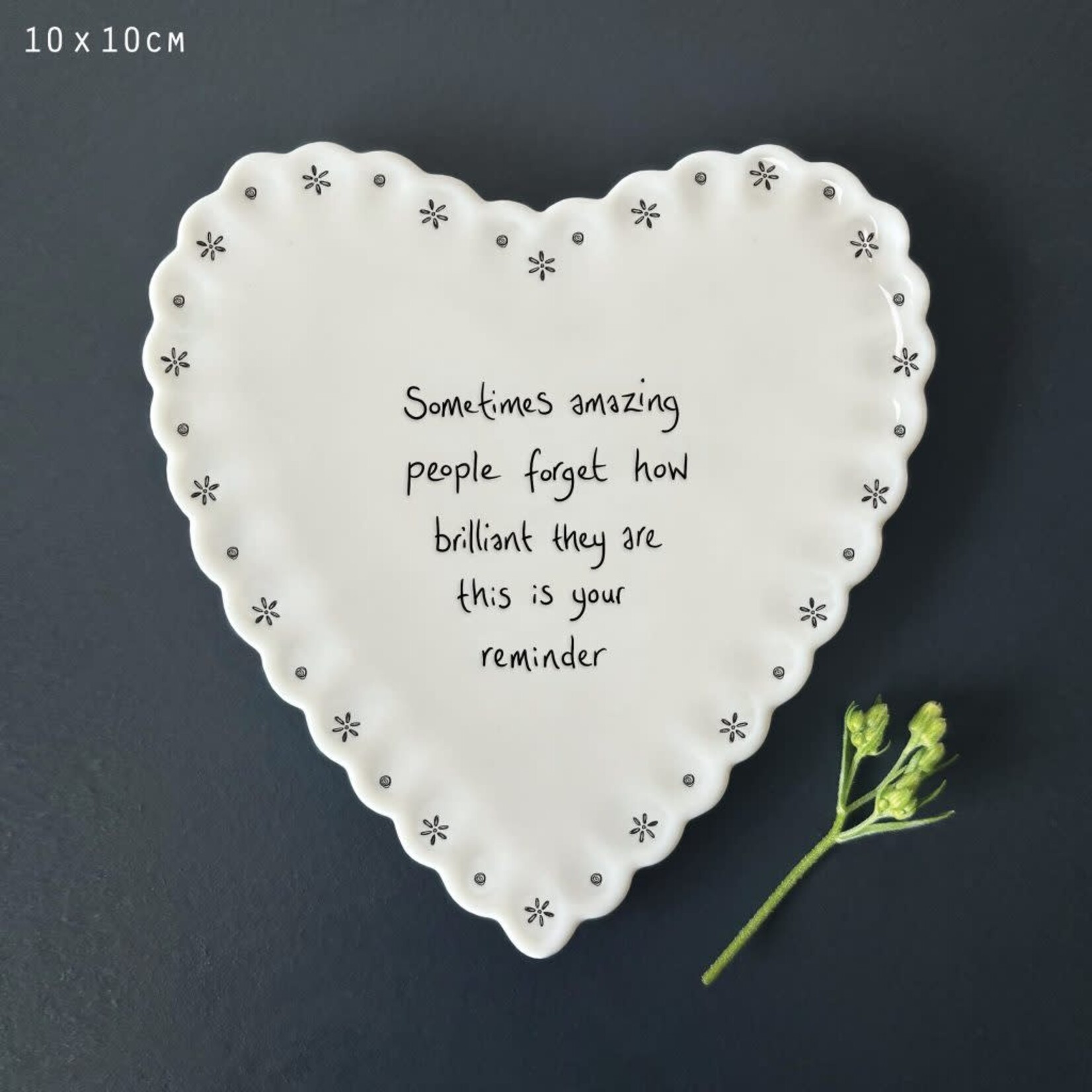 East of India Sometimes amazing people Heart scallop coaster