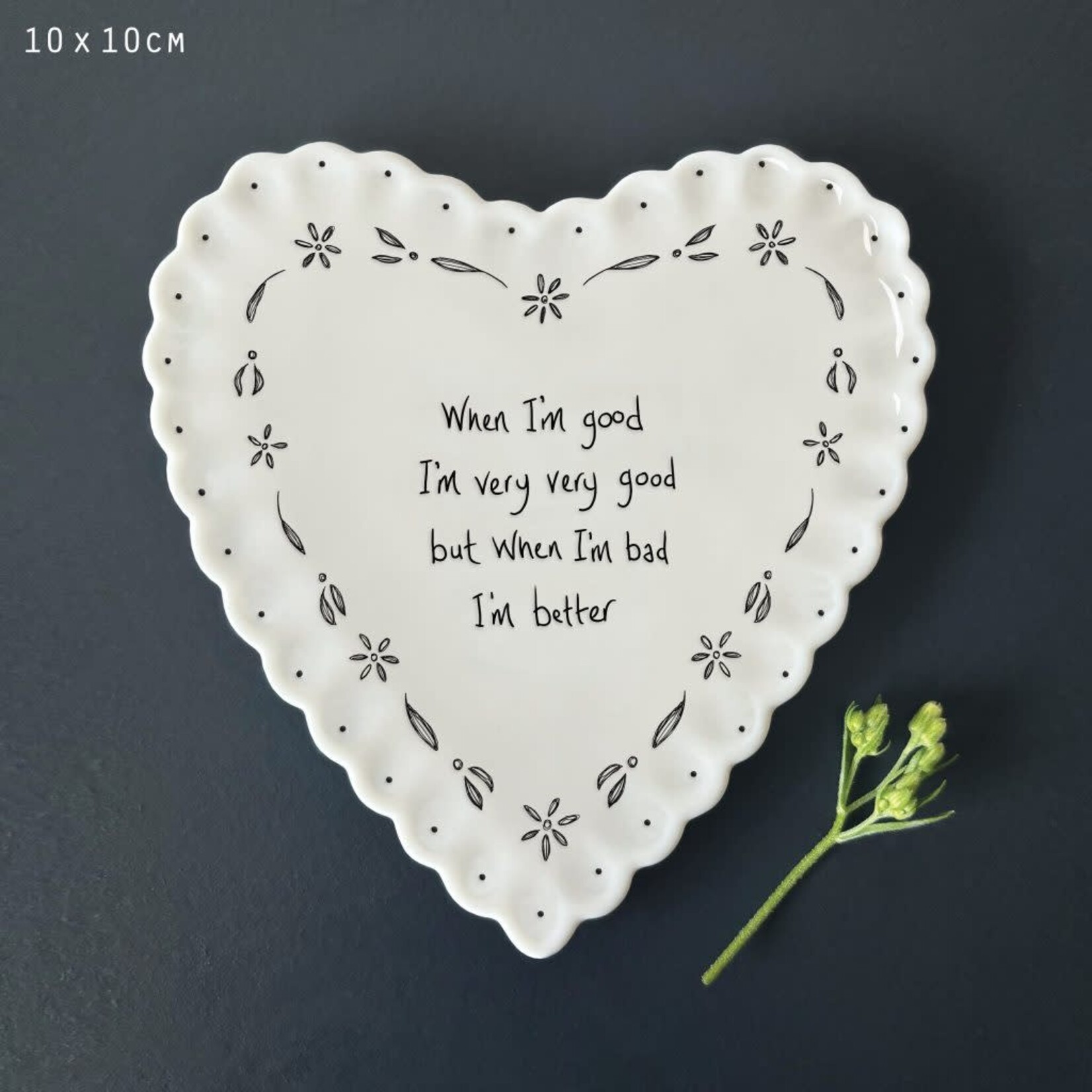East of India When I’m good Heart scallop coaster