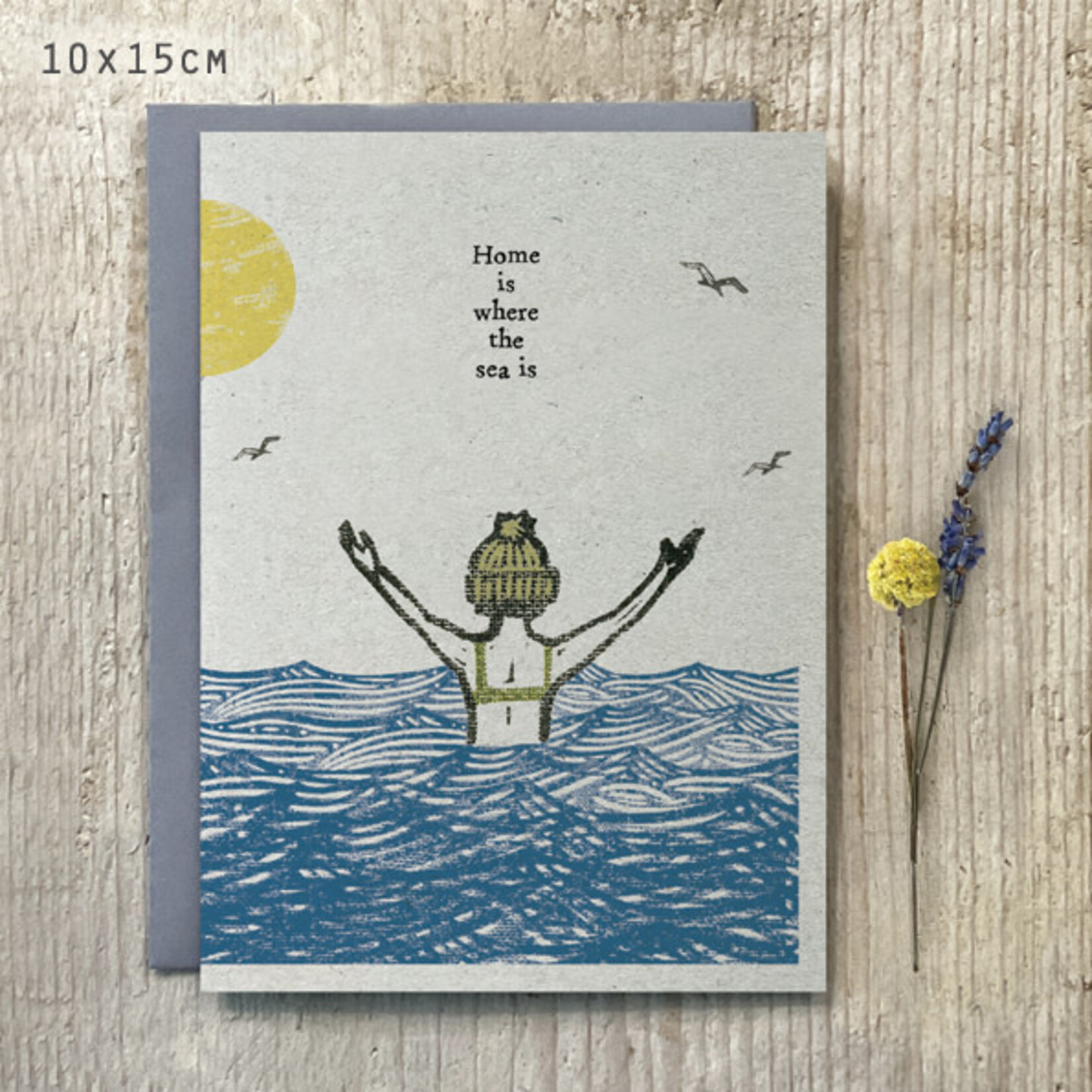 East of India Home is where the sea is Swimmer card