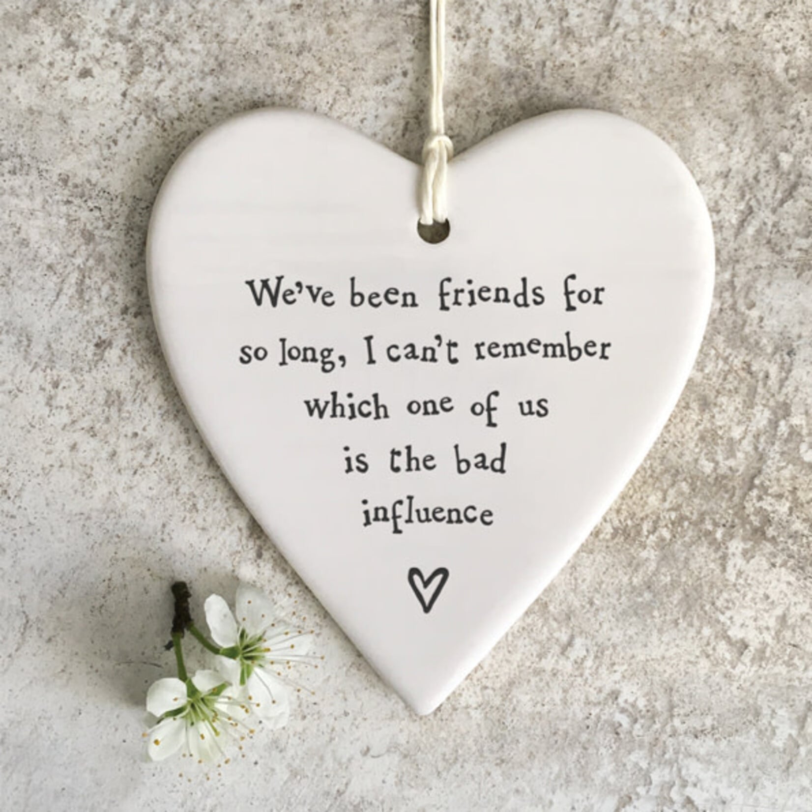 East of India Bad influence Porcelain round Hanging heart