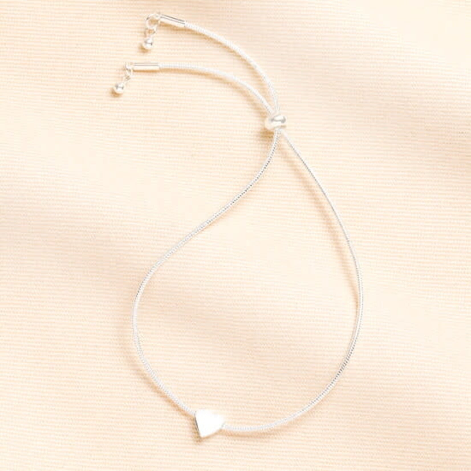 Lisa Angel Stainless Steel Heart Adjustable Bracelet in Silver