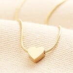 Lisa Angel Stainless Steel Mini Heart Pendant Necklace in Gold
