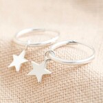 Lisa Angel Sterling silver tiny Star Hoop earrings