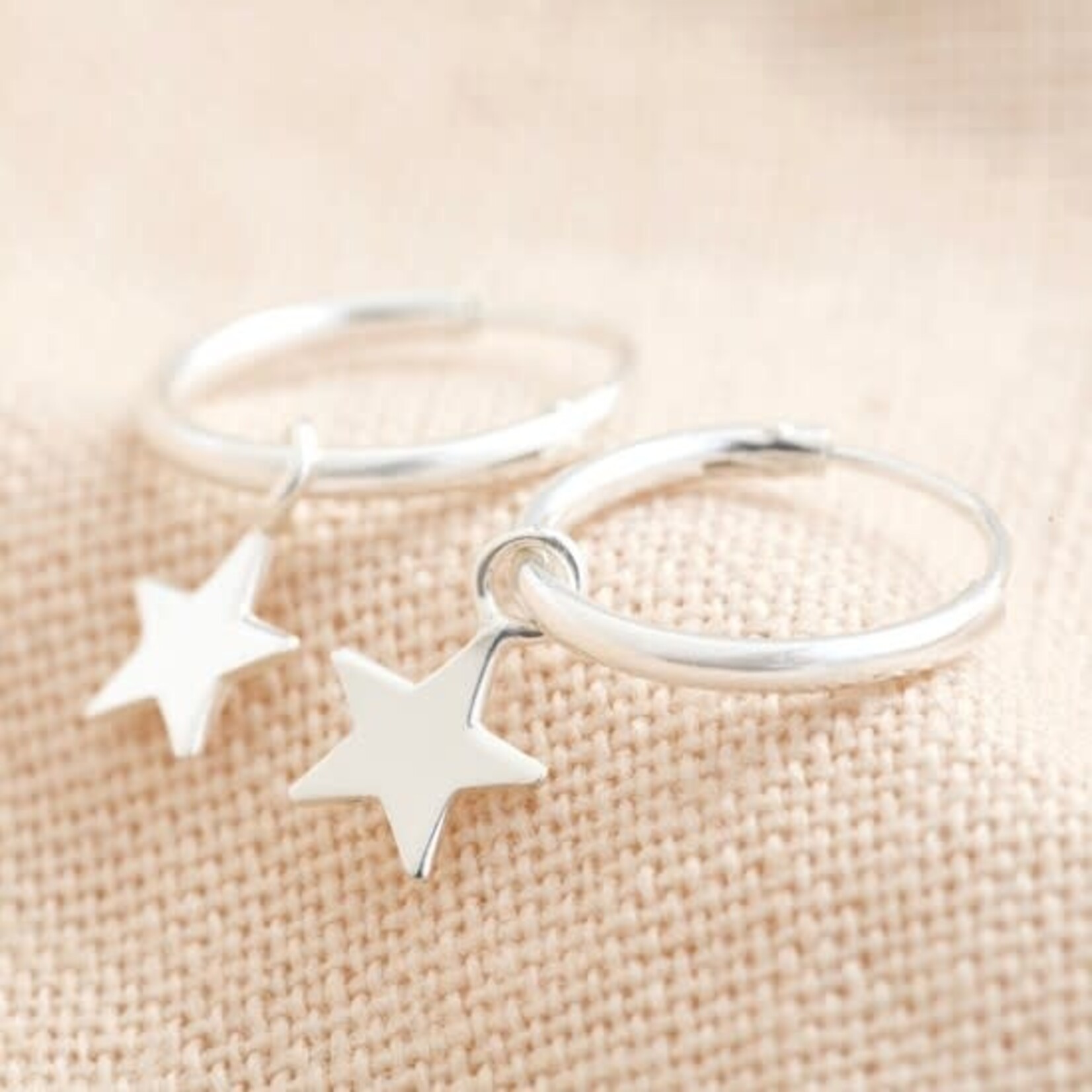 Lisa Angel Sterling silver tiny Star Hoop earrings