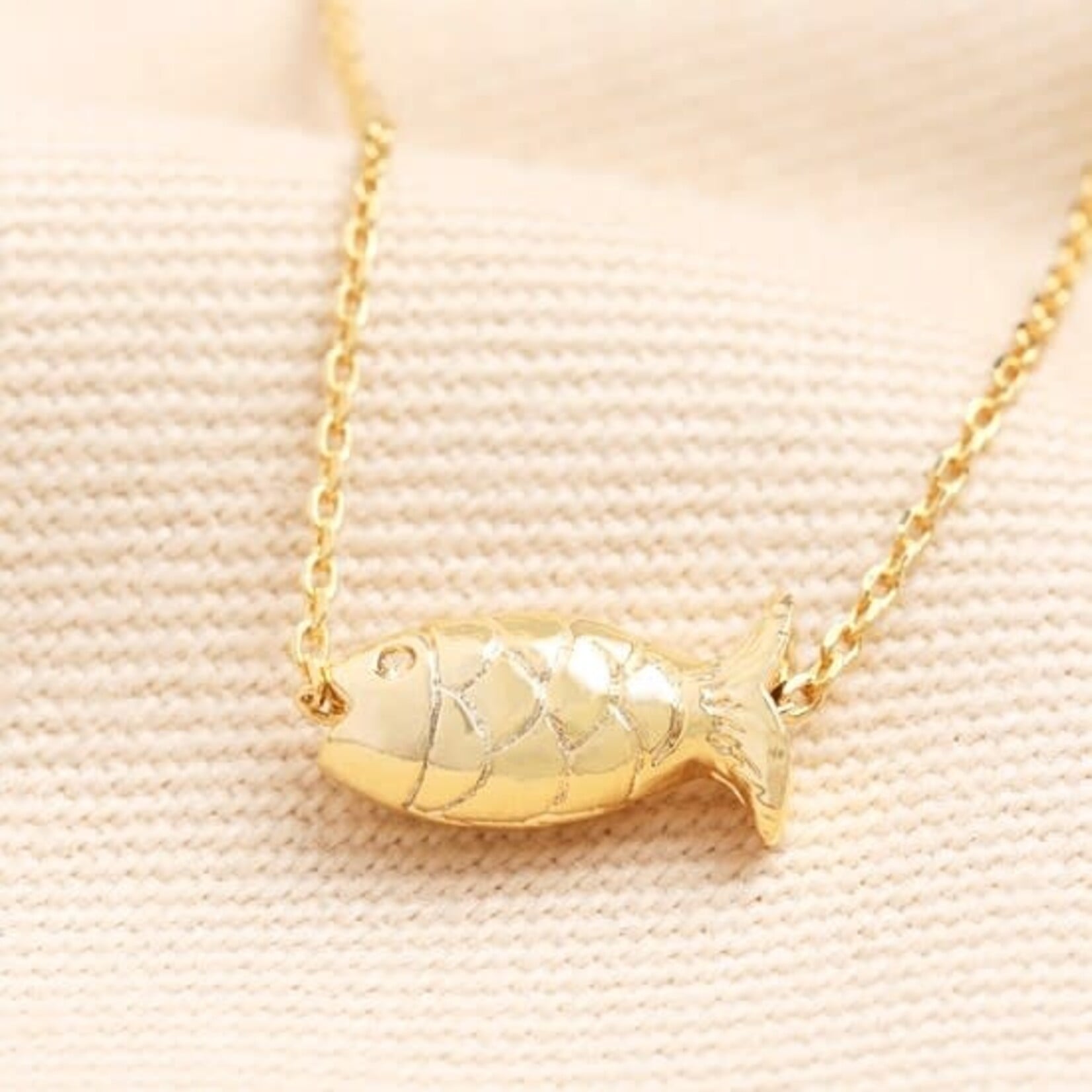 Lisa Angel Fish Pendant Necklace in Gold