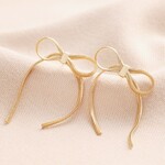 Lisa Angel Bow Snake Chain Statement Stud Earrings in Gold