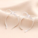Lisa Angel Bow Snake Chain Statement Stud Earrings in Silver