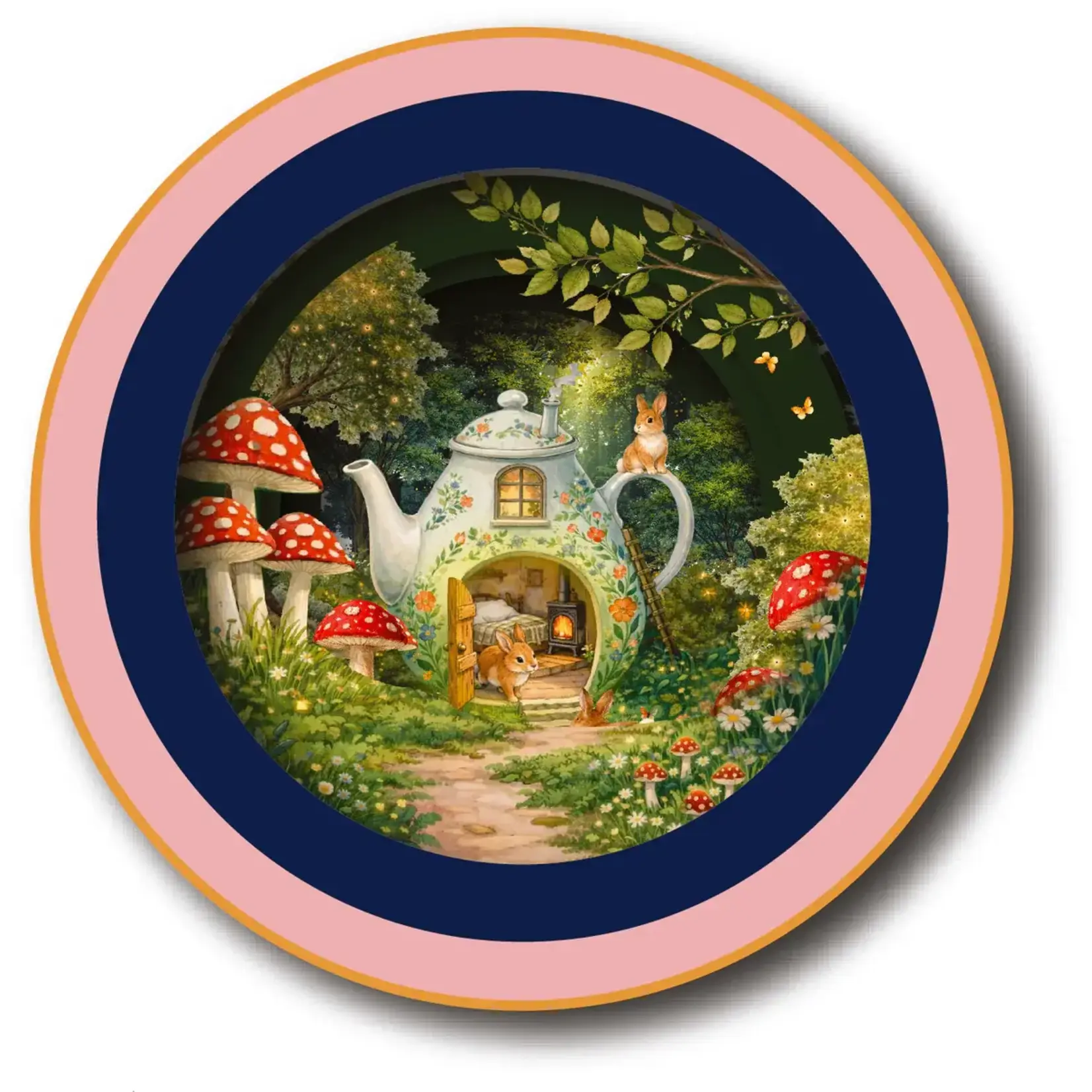 AllJoy Design Teapot Cottage Teacup Card