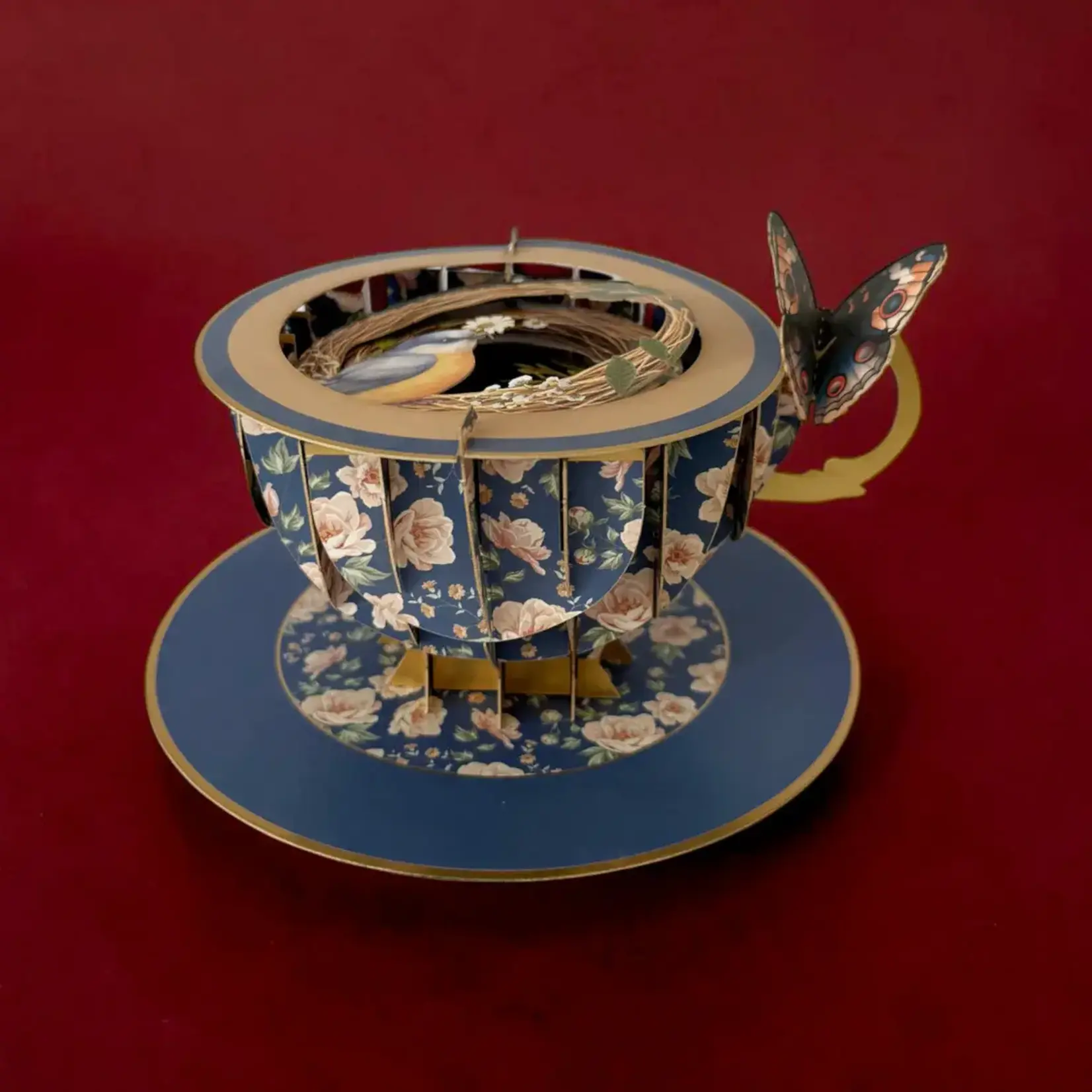 AllJoy Design Lovebirds Nest 3D Teacup card