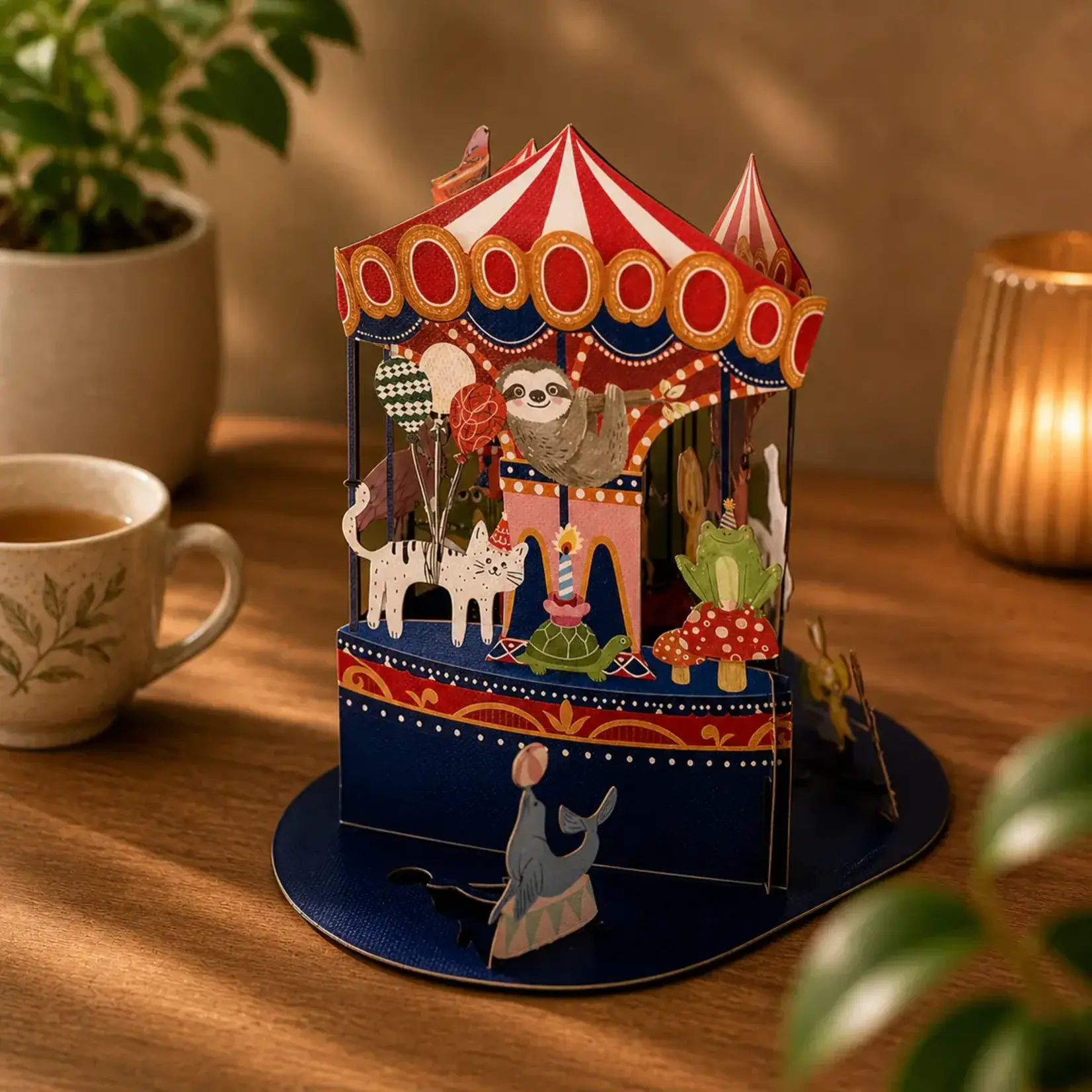 AllJoy Design Circus Carousel Little Moments Pop Up Card