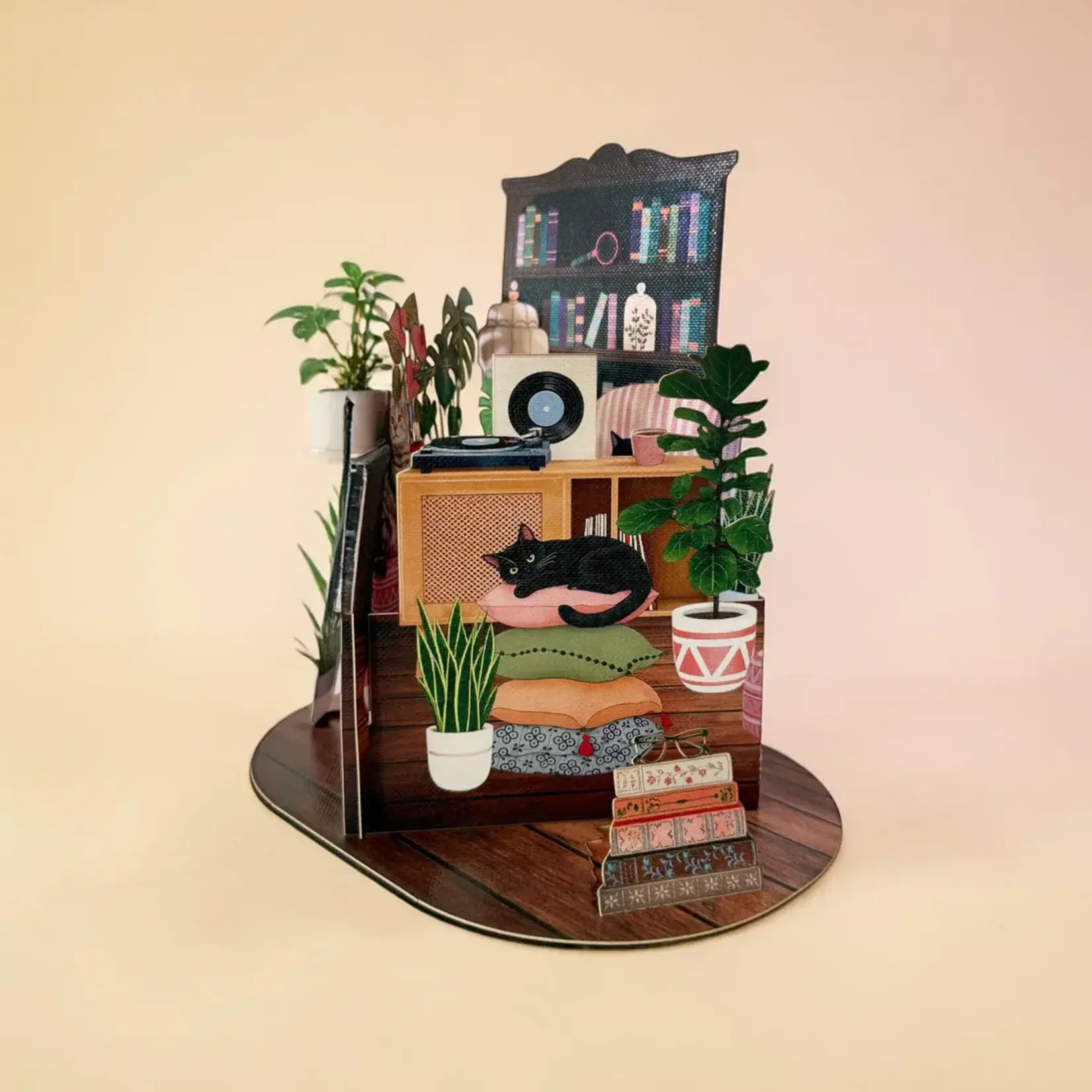 AllJoy Design Cat Cosy Reading Corner Little Moments Pop Up Card