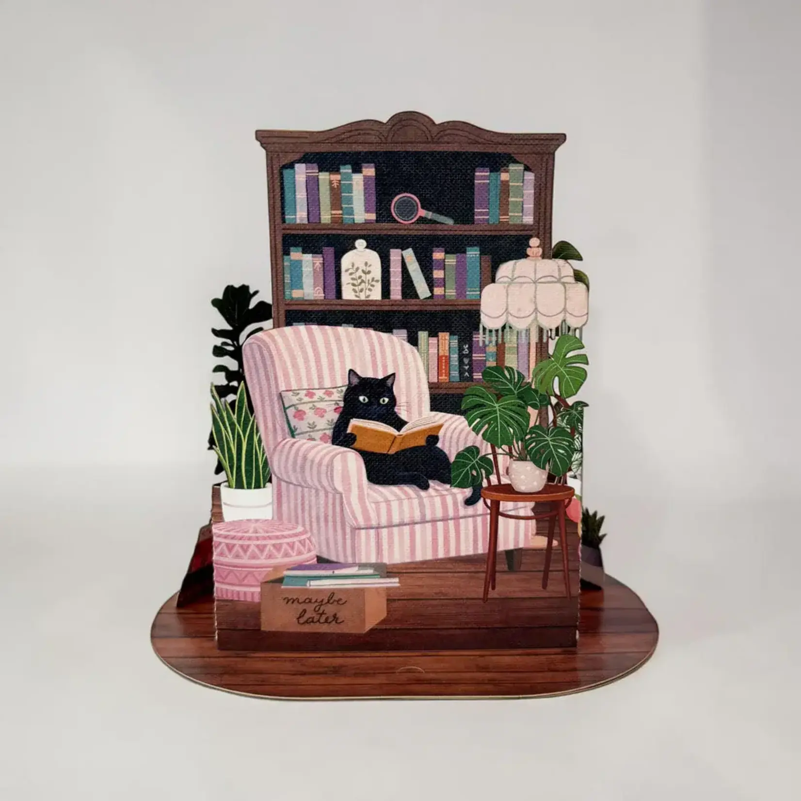 AllJoy Design Cat Cosy Reading Corner Little Moments Pop Up Card