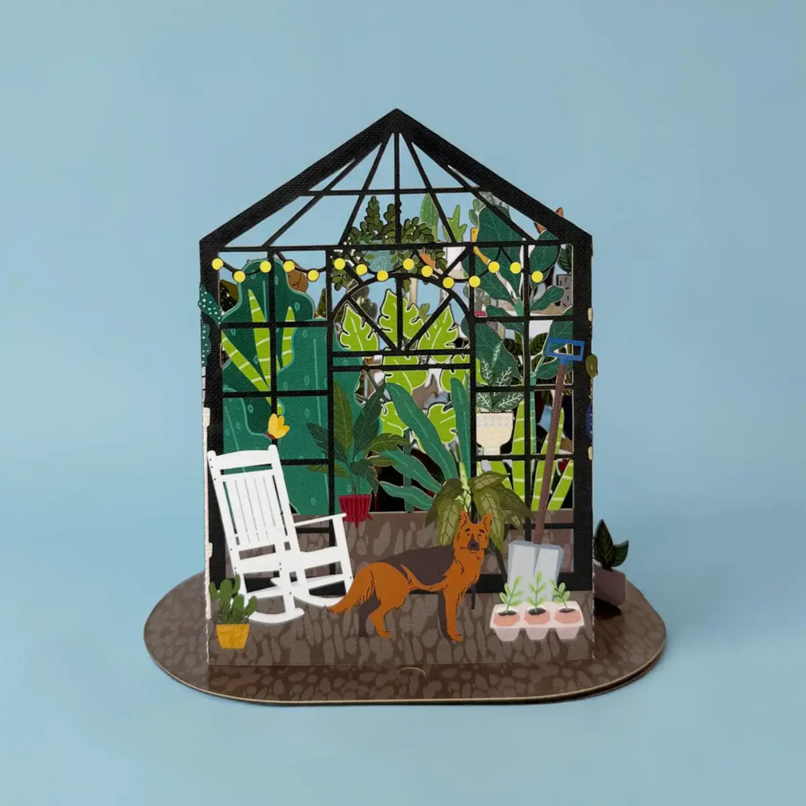 AllJoy Design Cosy Greenhouse Botanical Pets Dog Pop Up Little Moments Card