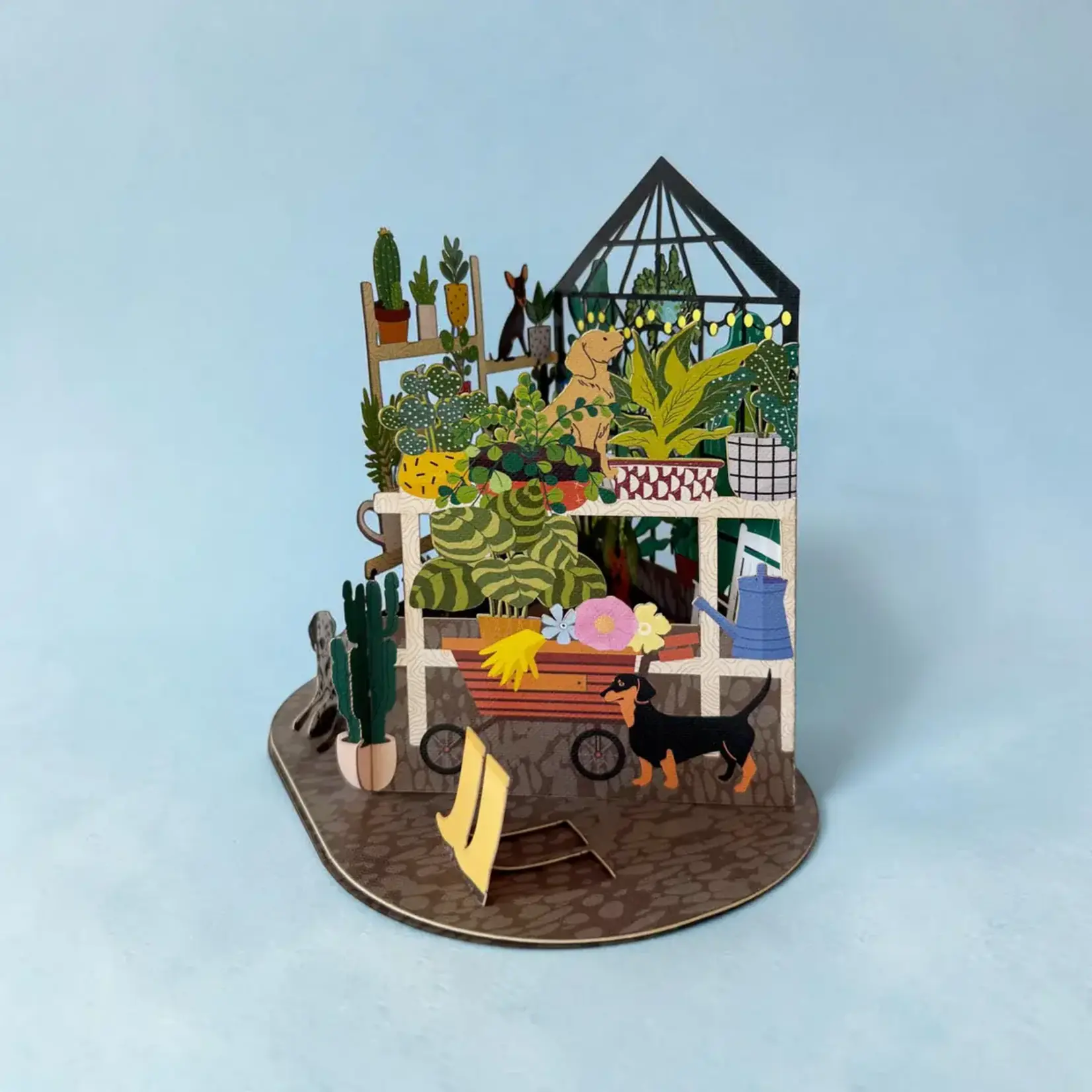 AllJoy Design Cosy Greenhouse Botanical Pets Dog Pop Up Little Moments Card