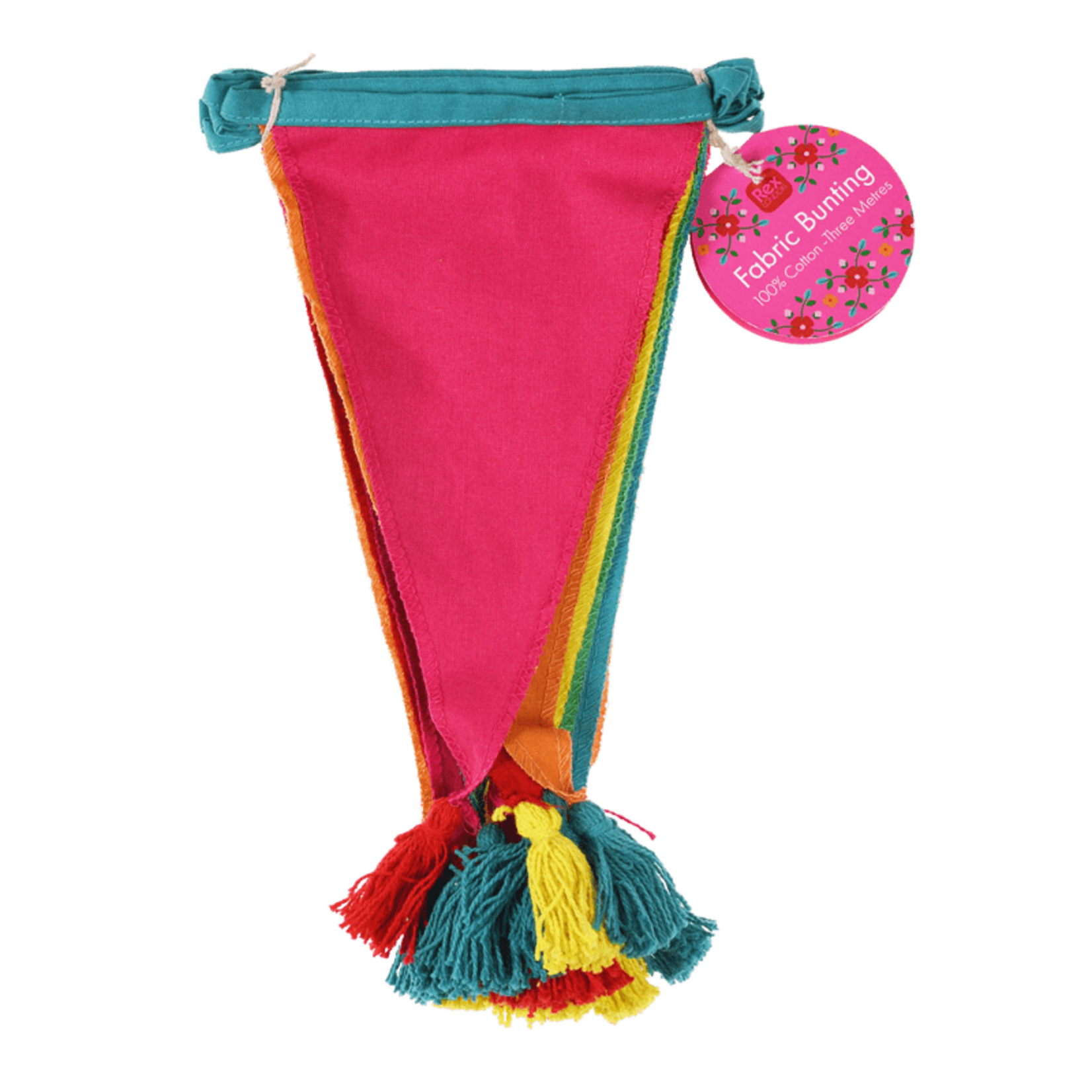 Colourful tasselled cotton bunting 3 metres