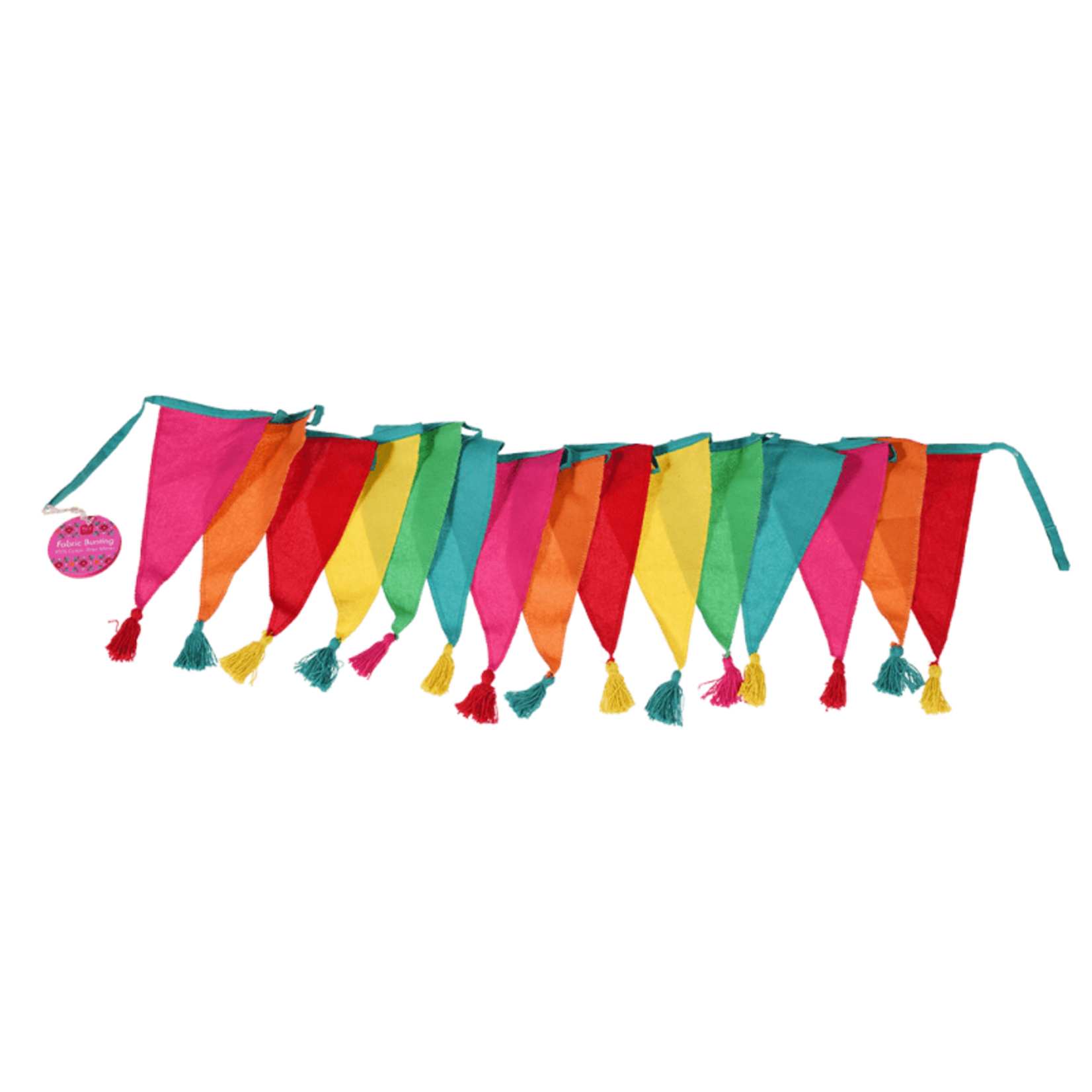Colourful tasselled cotton bunting 3 metres