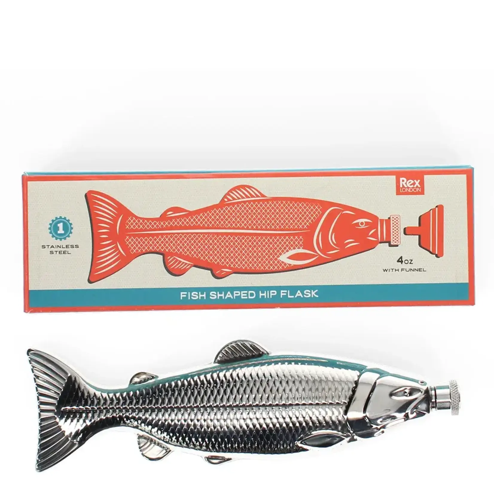 Spirit of Adventure Fish-shaped stainless steel hip flask