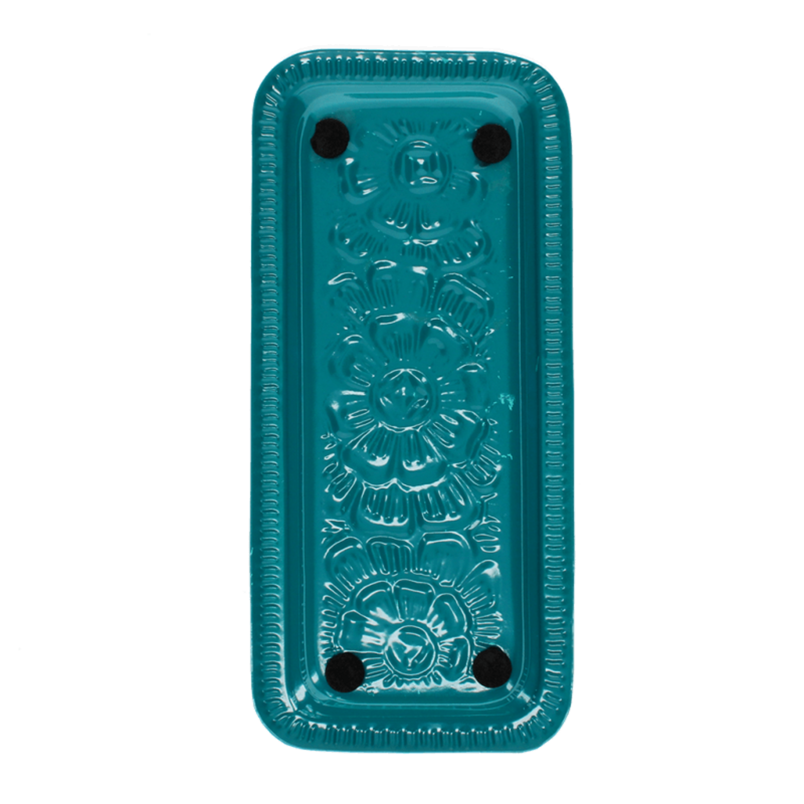 Turquoise Rectangular enamel trinket tray