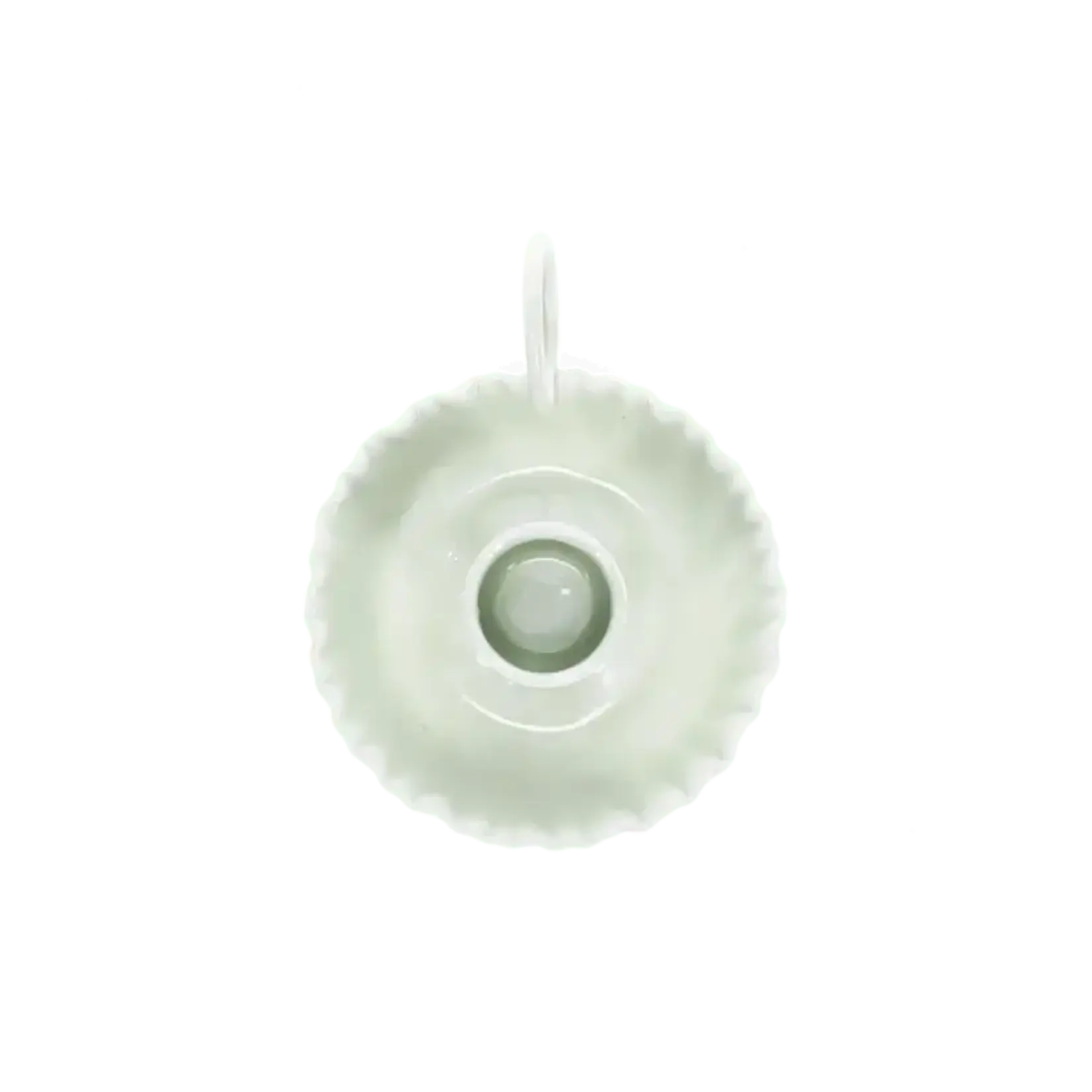 Light grey Enamel chamberstick candle holder
