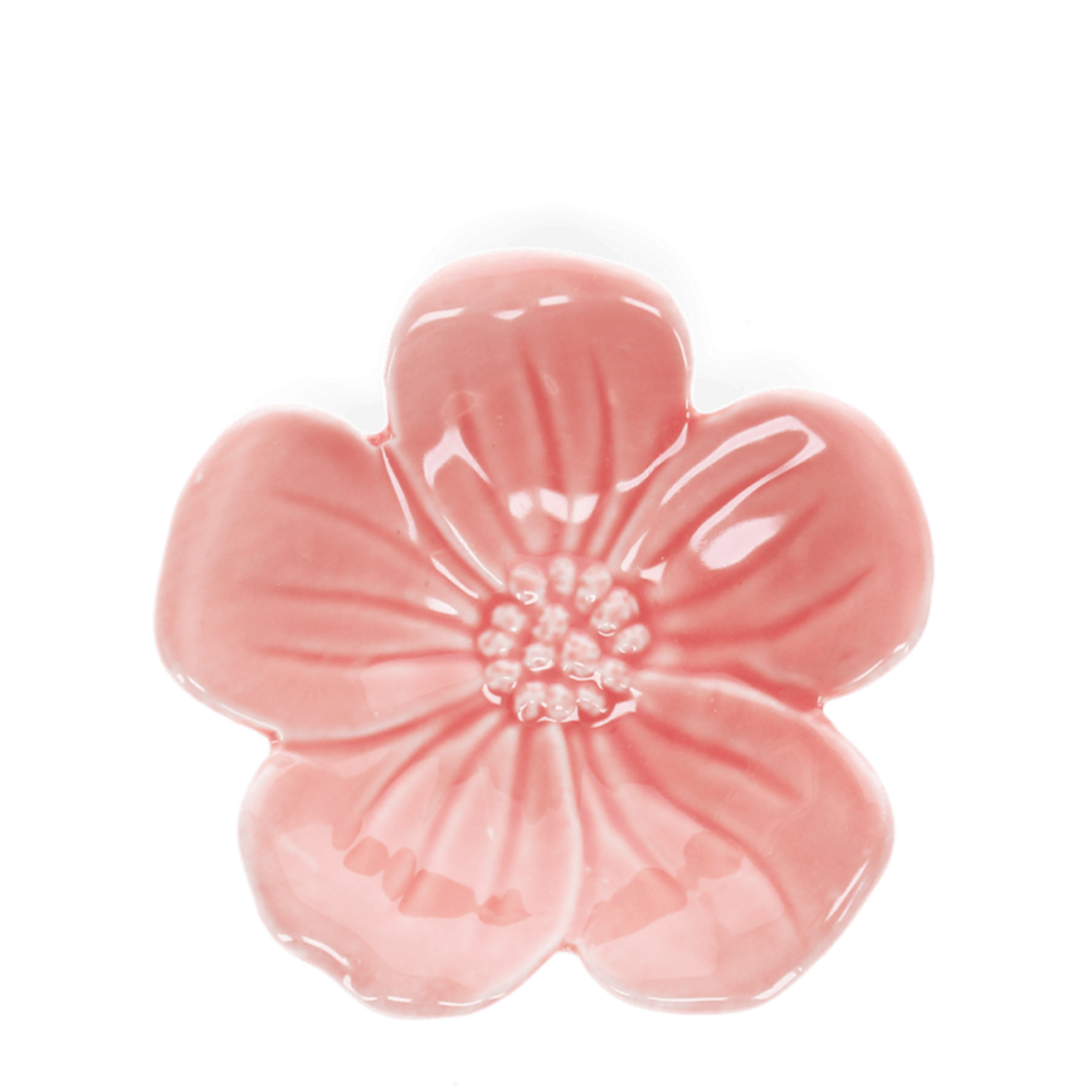 Flamingo Pink Ceramic flower dish 11cm