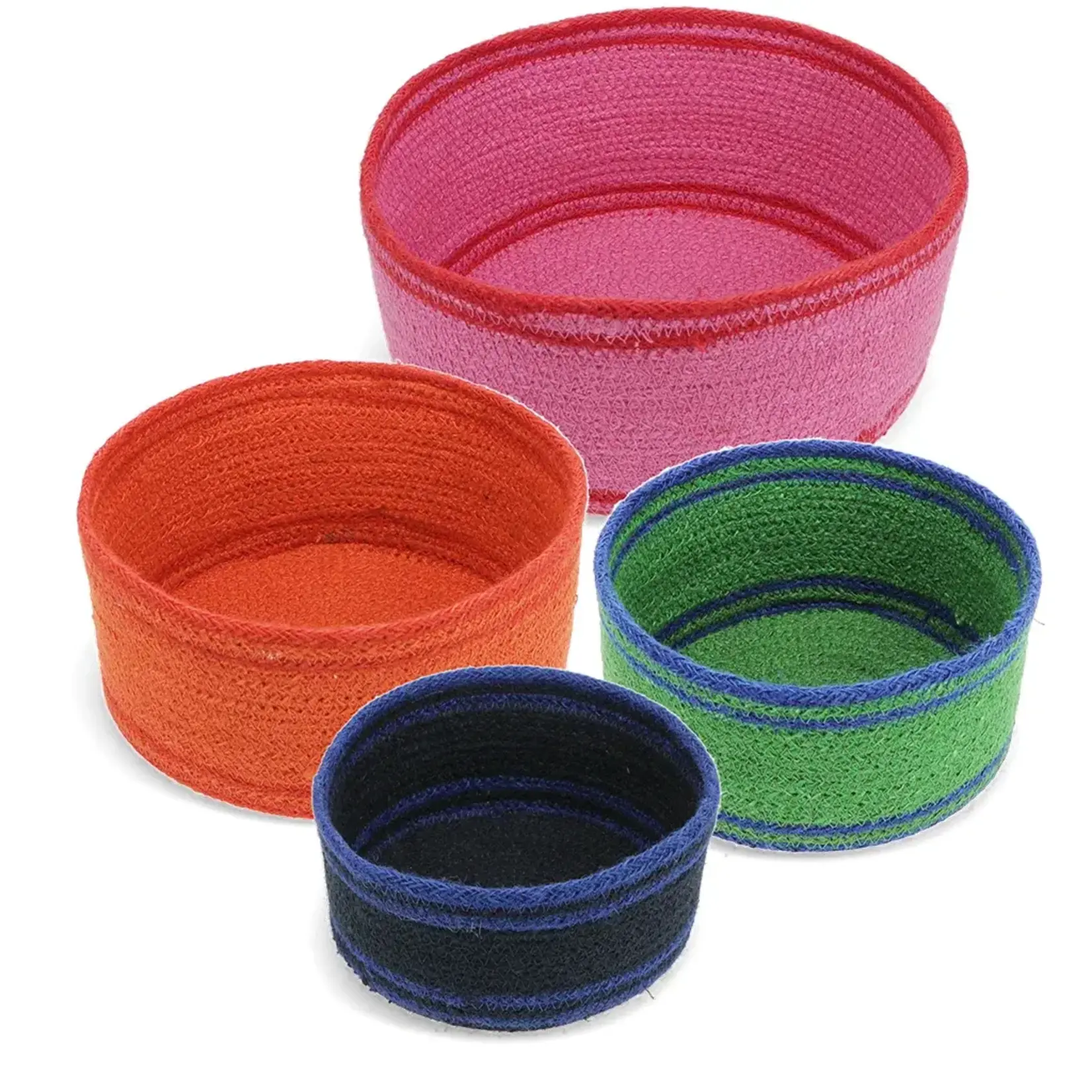 Woven jute decorative baskets (set of 4) - Multi-colour