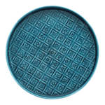 Turquoise Round enamel trinket tray 30cm