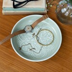 Light grey Enamel trinket dish 17.5cm
