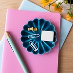 Turquoise Enamel flat flower trinket dish 9cm