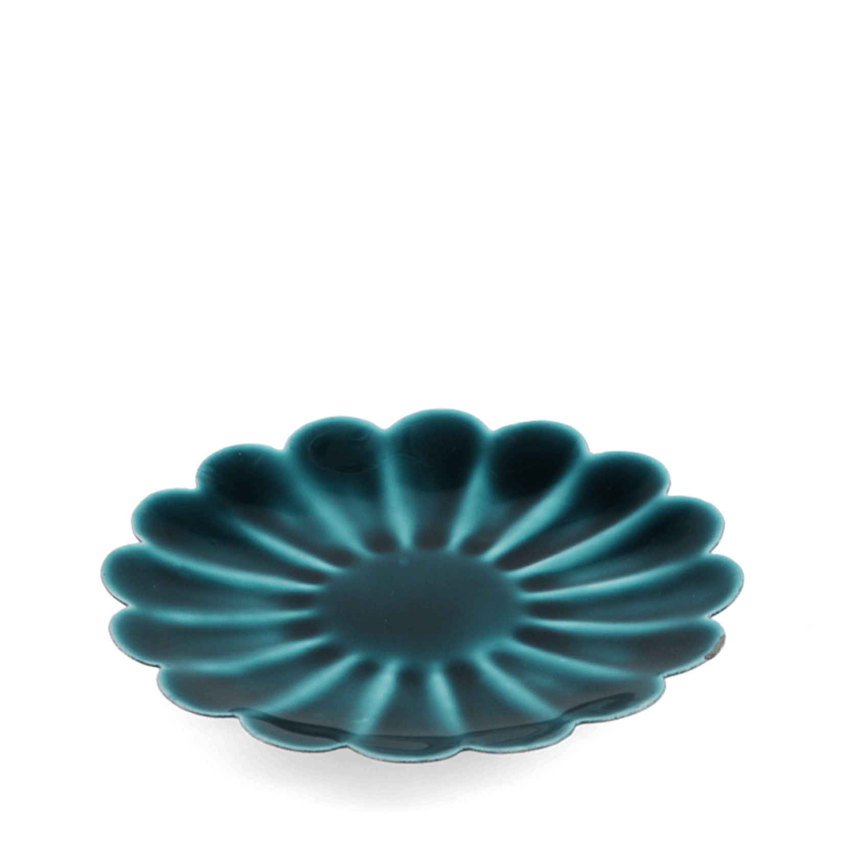 Turquoise Enamel flat flower trinket dish 9cm