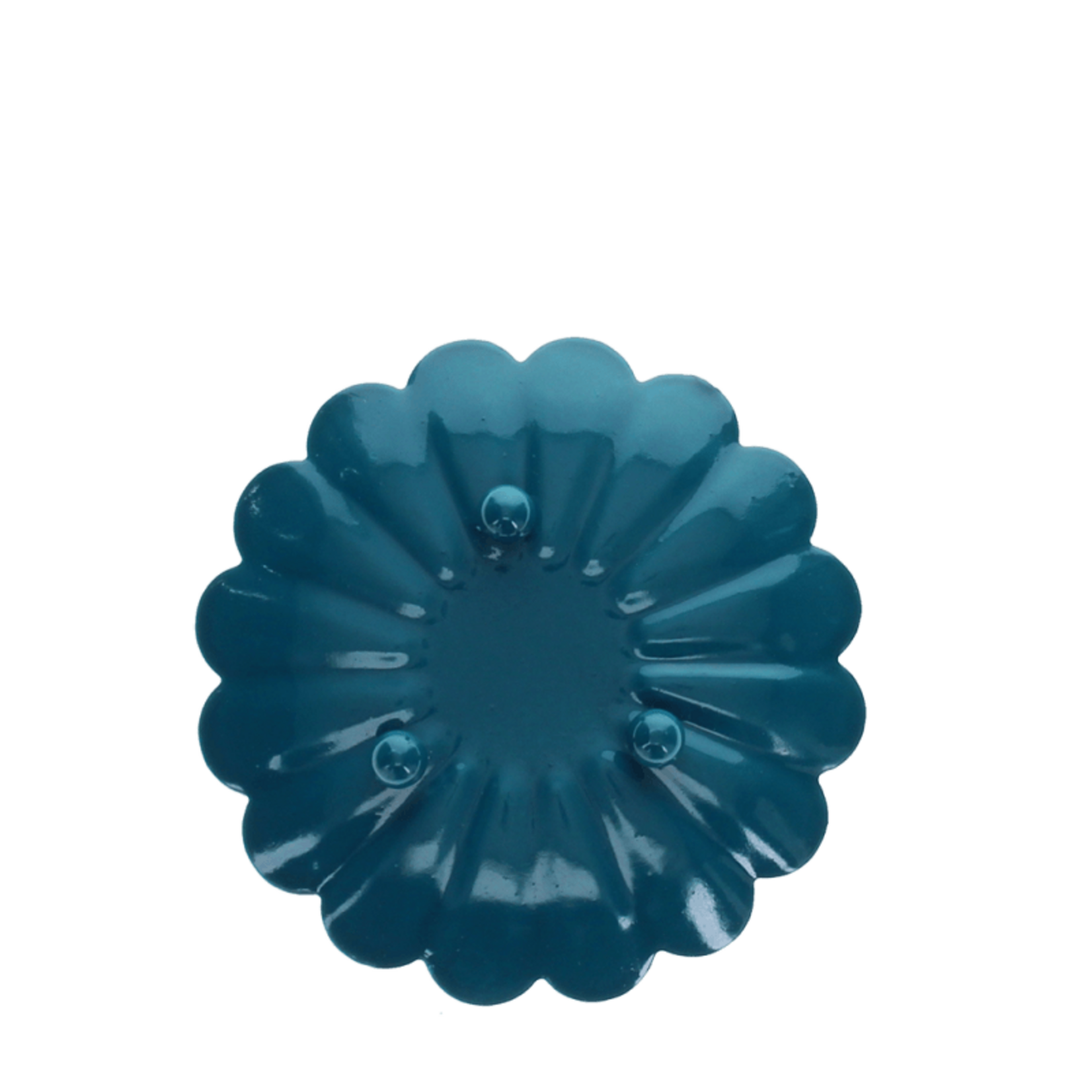 Turquoise Enamel flat flower trinket dish 9cm