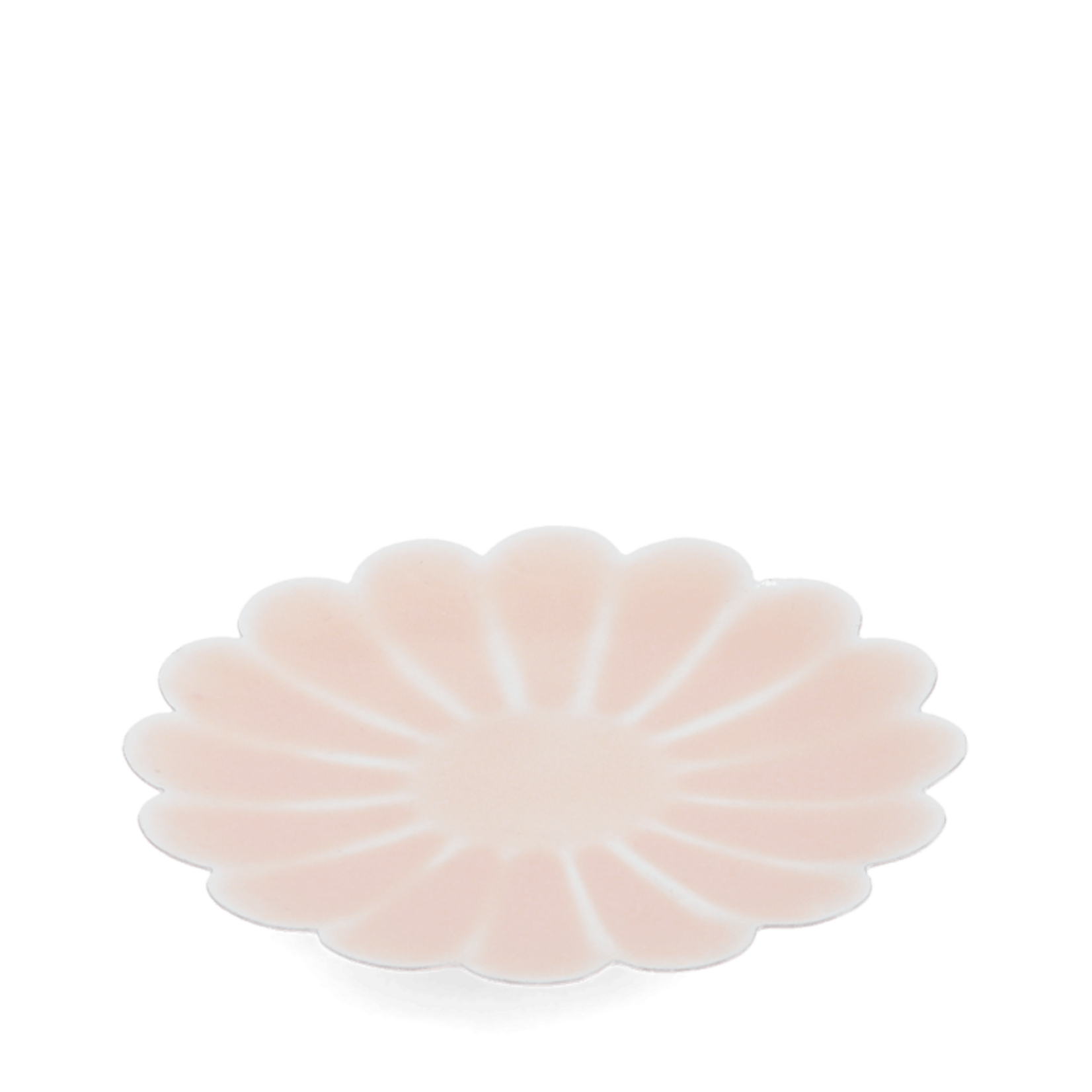 Soft pink Enamel flat flower trinket dish
