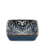 Blue Leaf Square ceramic dipping bowl