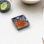Blue Leaf Square ceramic dipping bowl