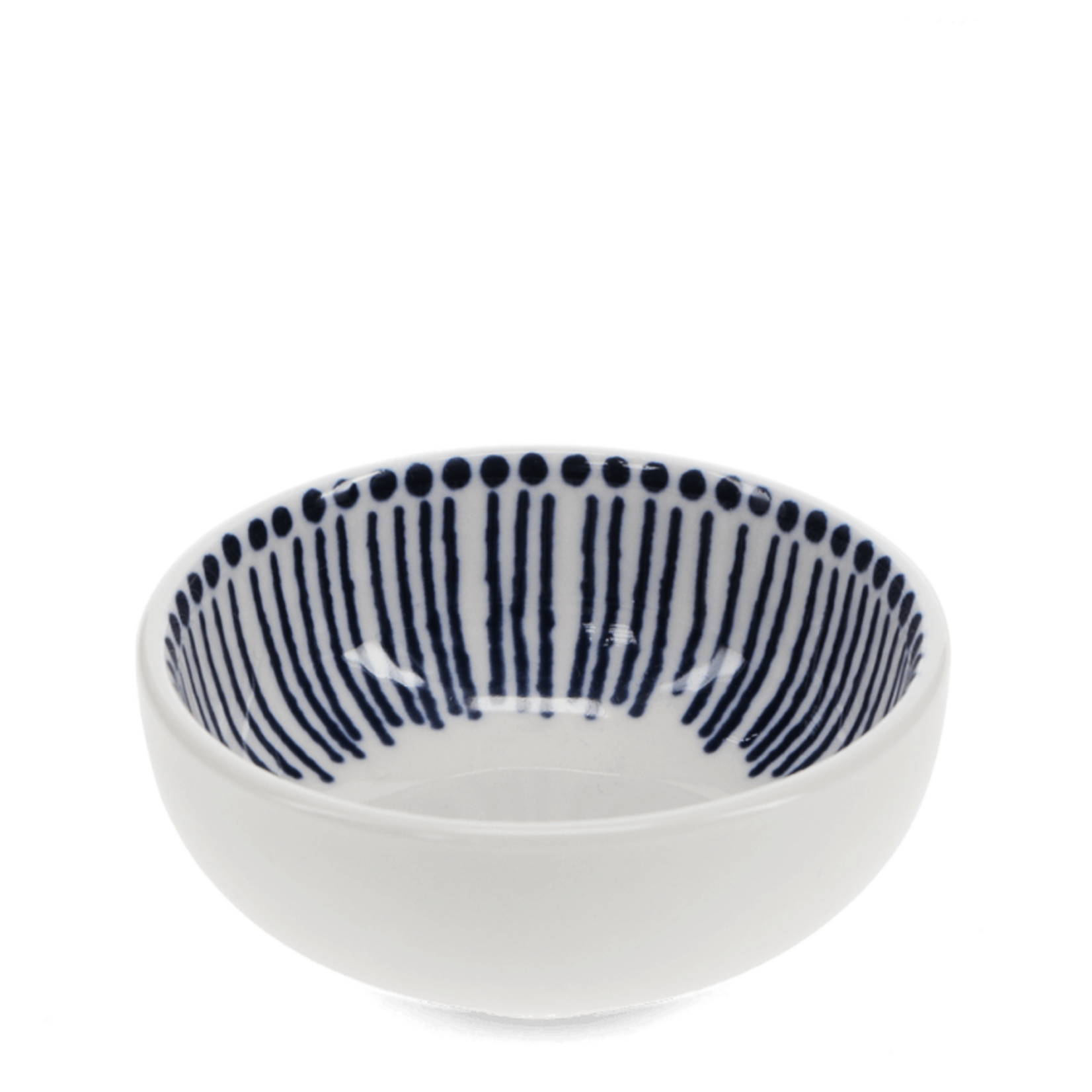 Beaded lines Round ceramic dipping bowl 7cm