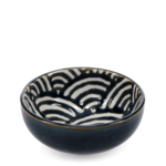 Blue Waves Round ceramic dipping bowl 7cm