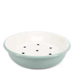Pistachio green Round two-part enamel soap dish