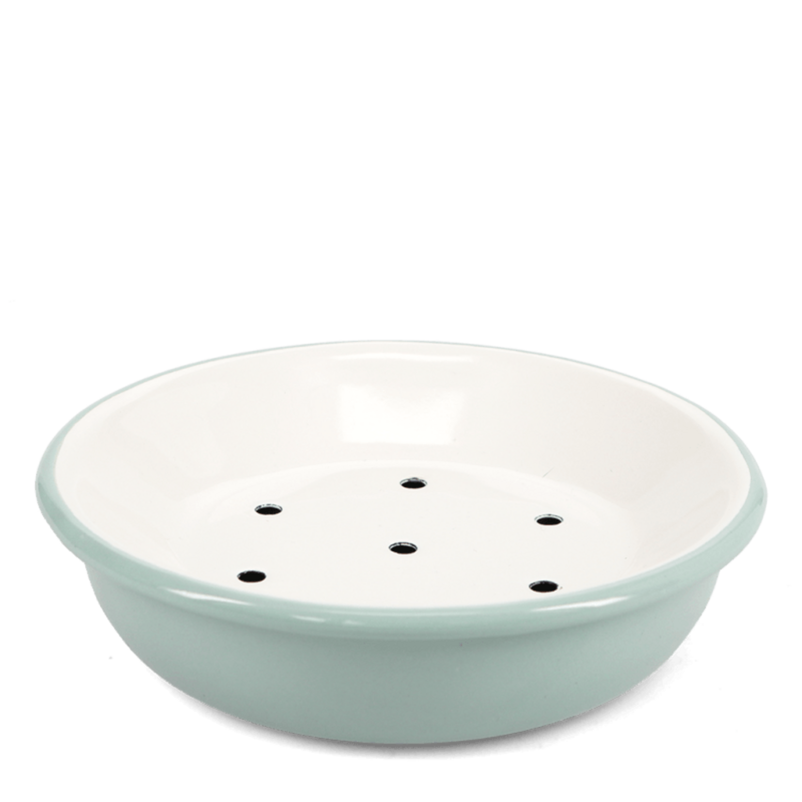 Pistachio green Round two-part enamel soap dish