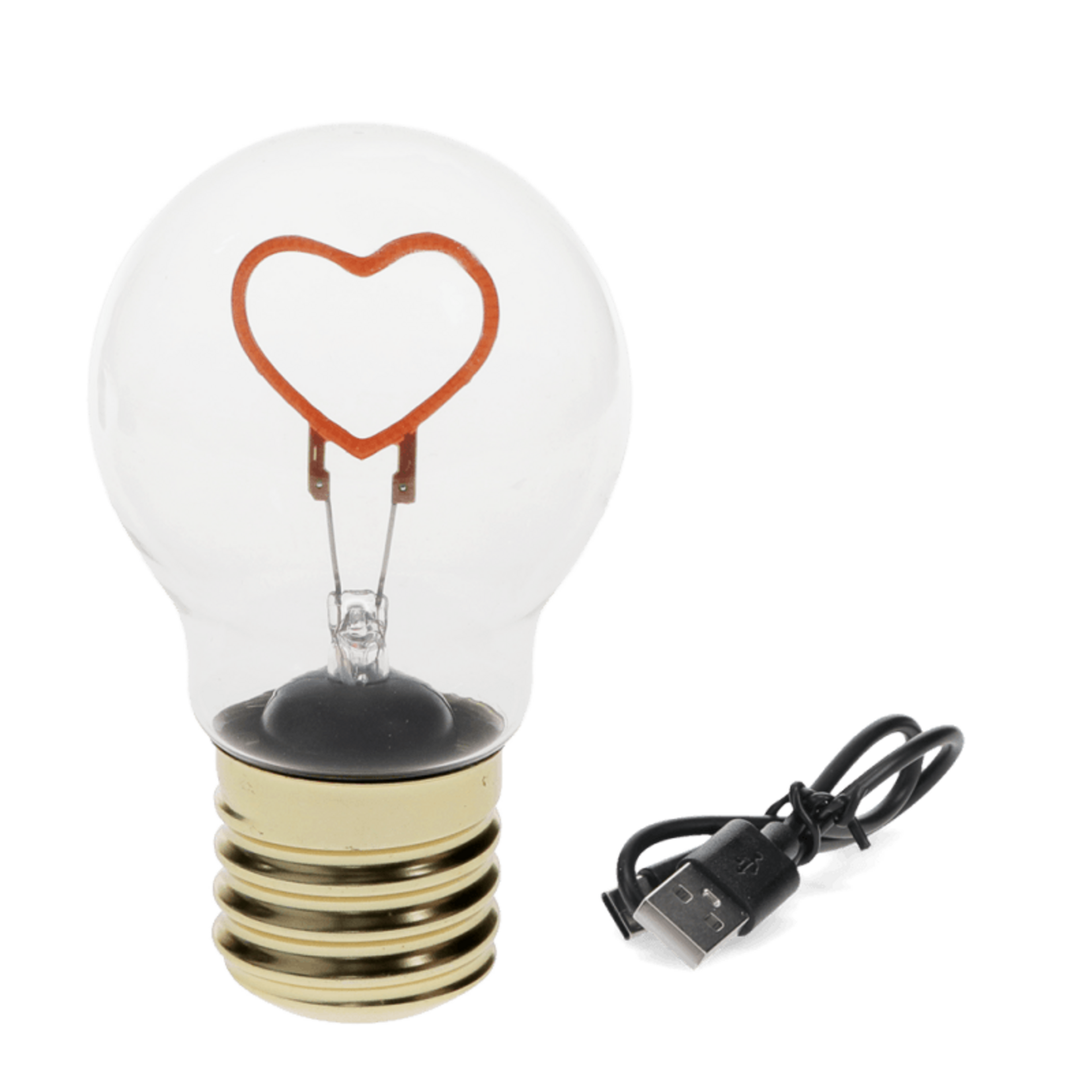 Heart USB rechargeable light bulb lamp